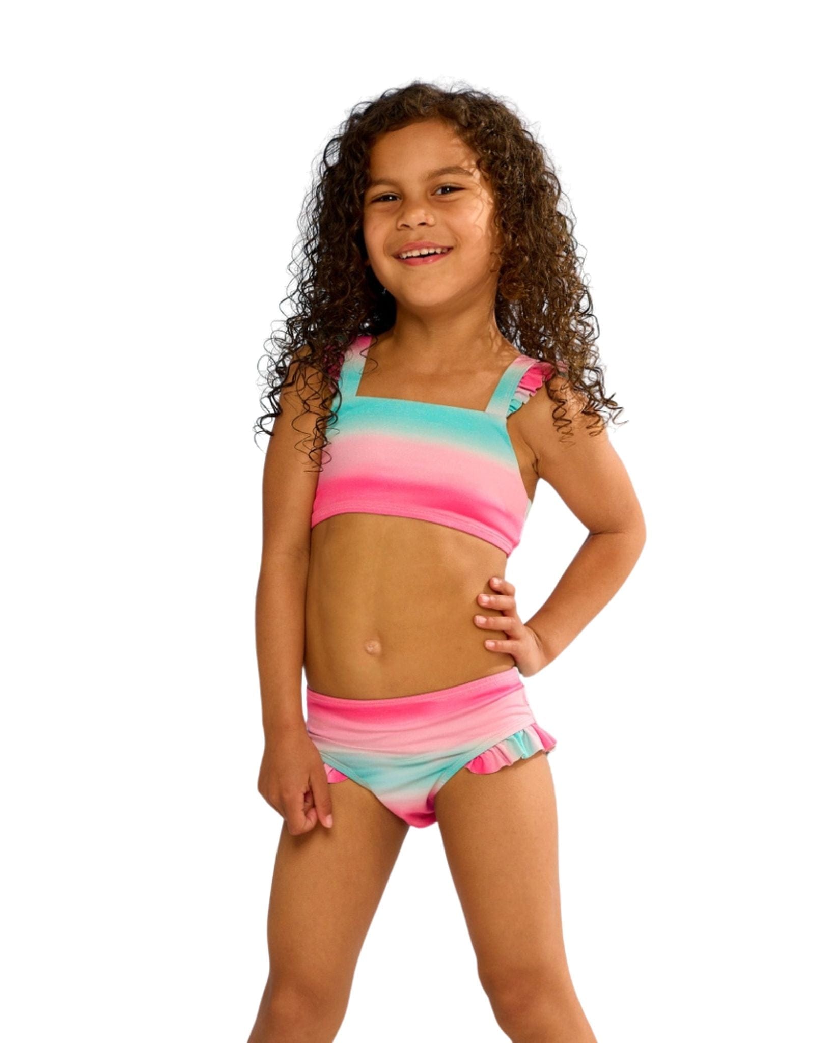 Seafolly Girls Ombre Lurex Frill Bikini Set