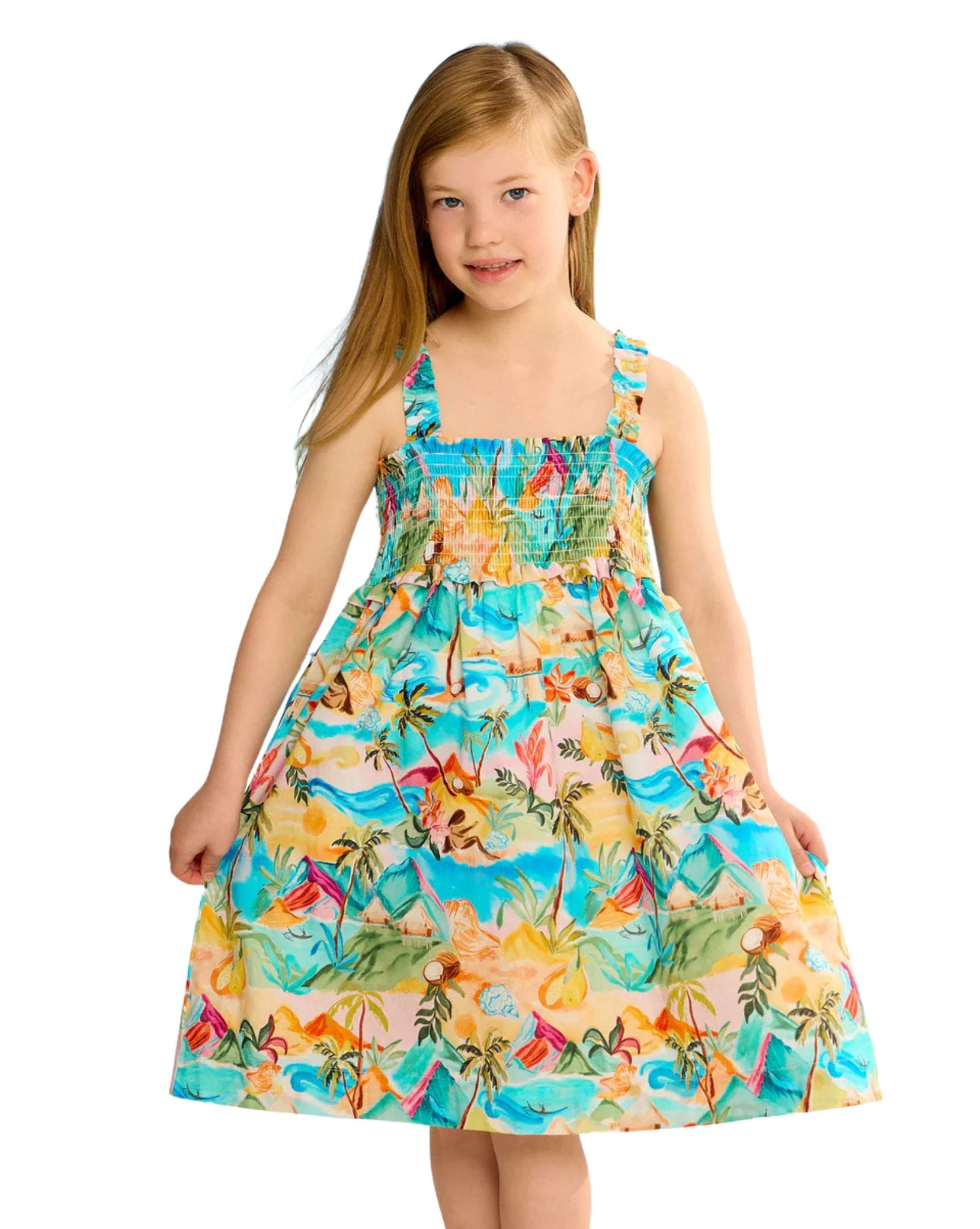 Seafolly Girls South Pacific Yardage Shirred Dress