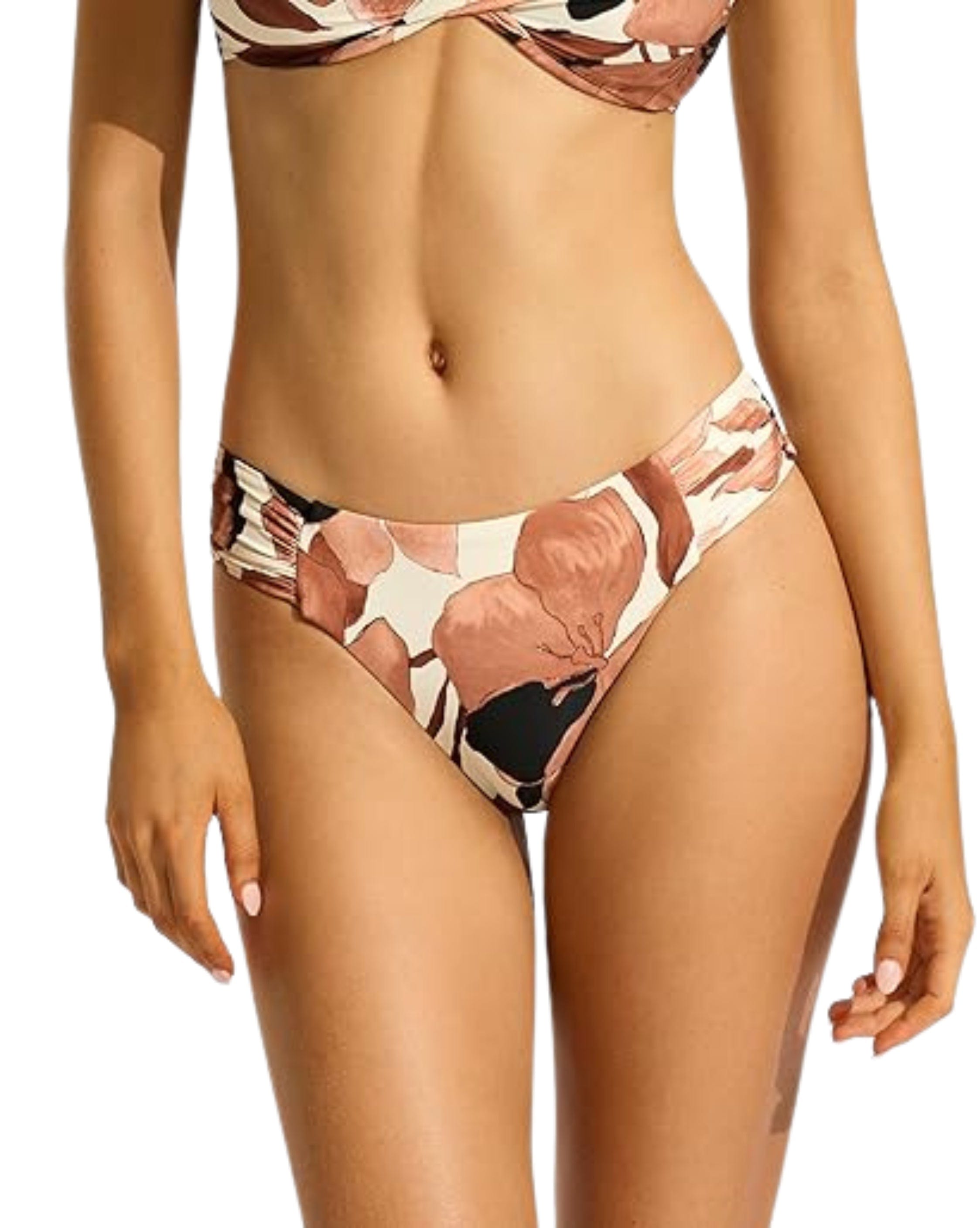 Seafolly Secret Garden Ruched Side Retro Bikini Bottom