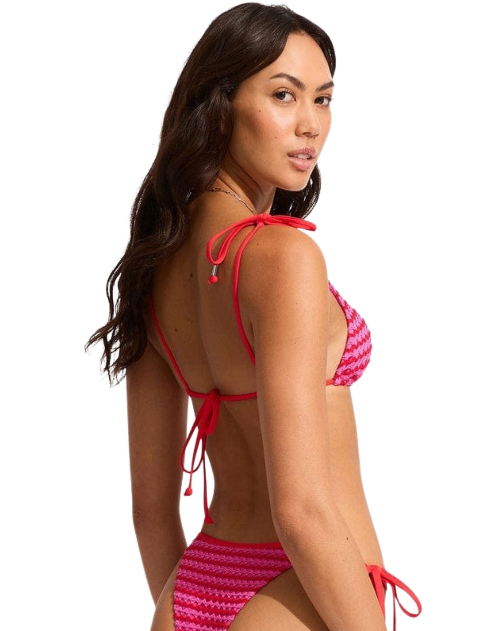 Seafolly Womens Mesh Effect Slide Tri Bikini Tops