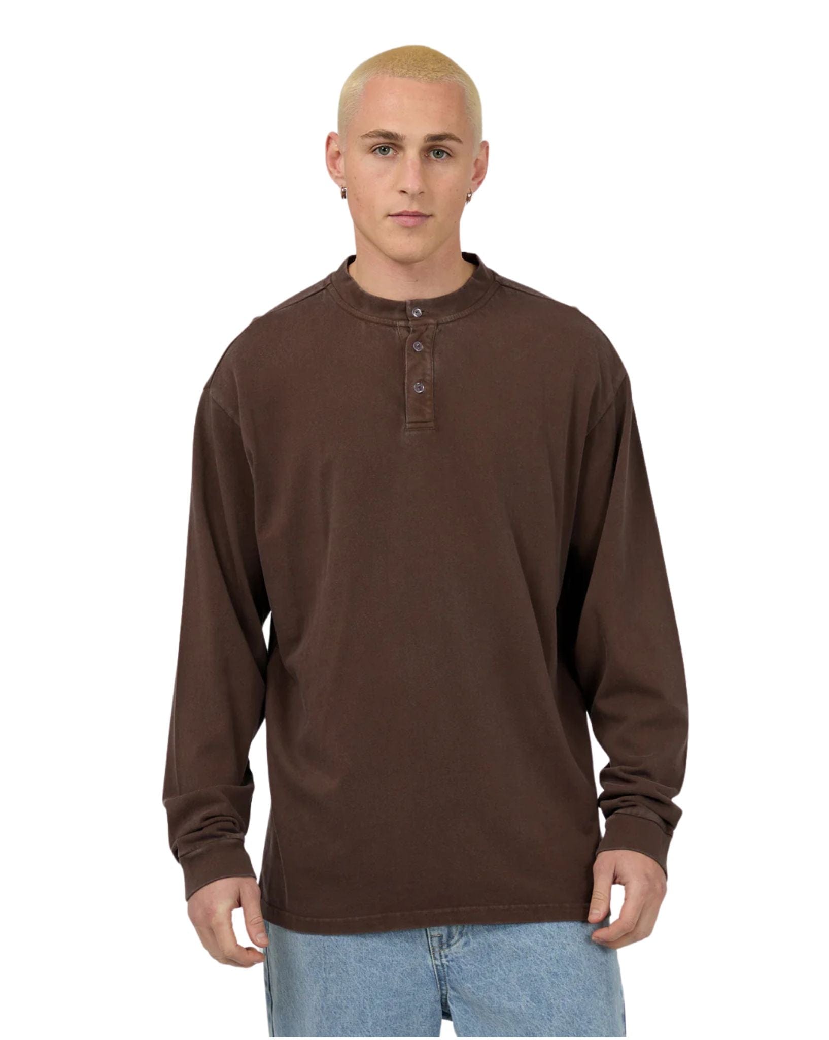 Silent Theory Mens Henley LS Top