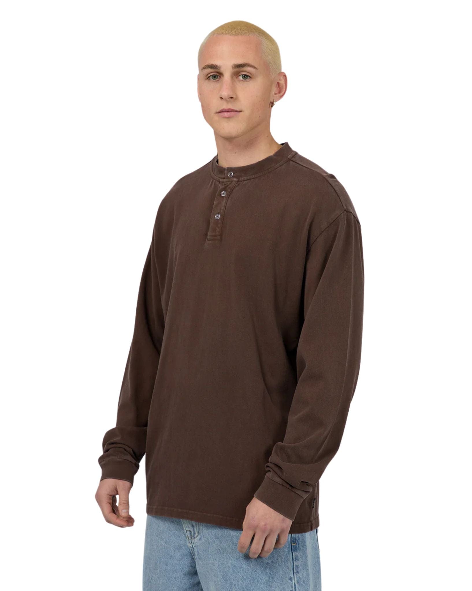 Silent Theory Mens Henley LS Top