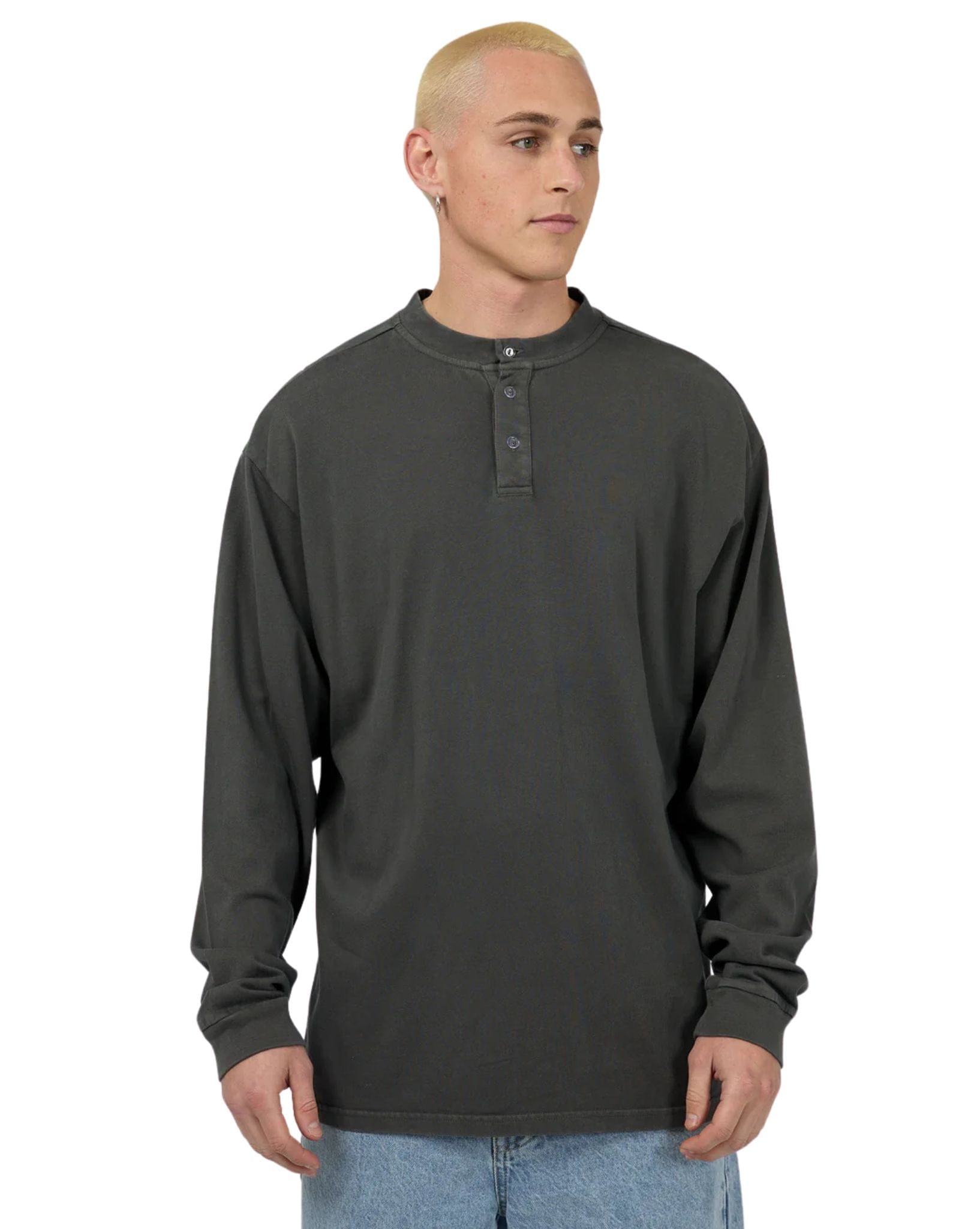 Silent Theory Mens Henley LS Top