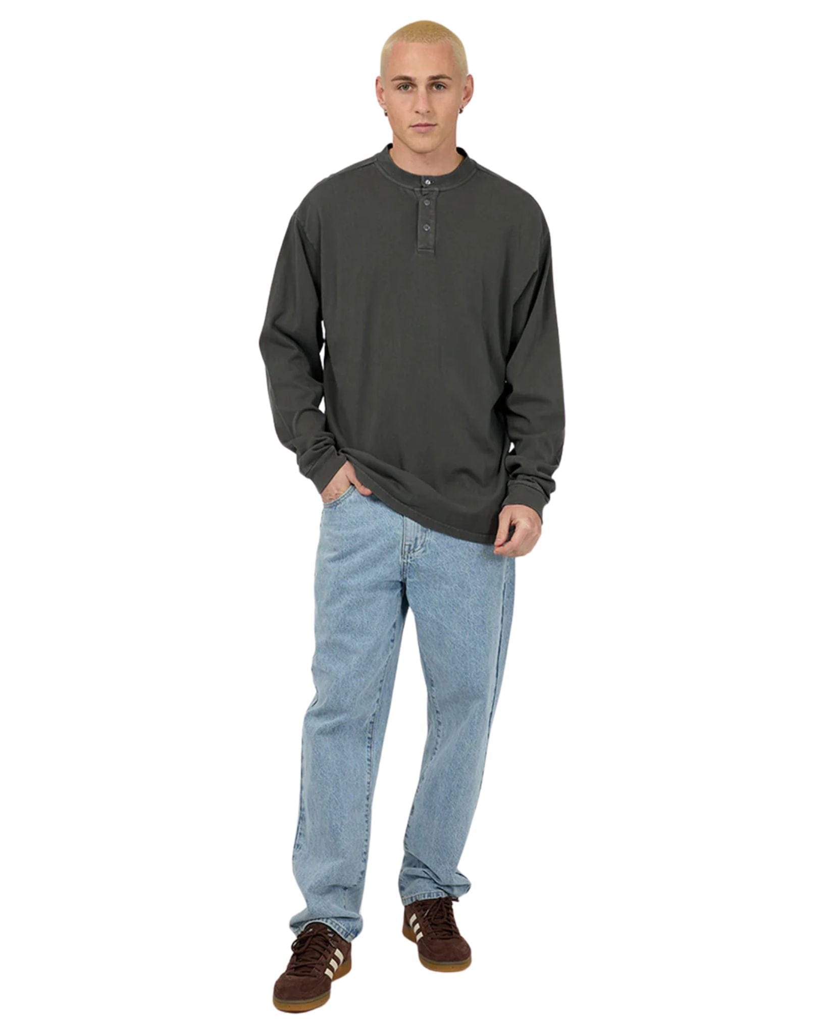 Silent Theory Mens Henley LS Top