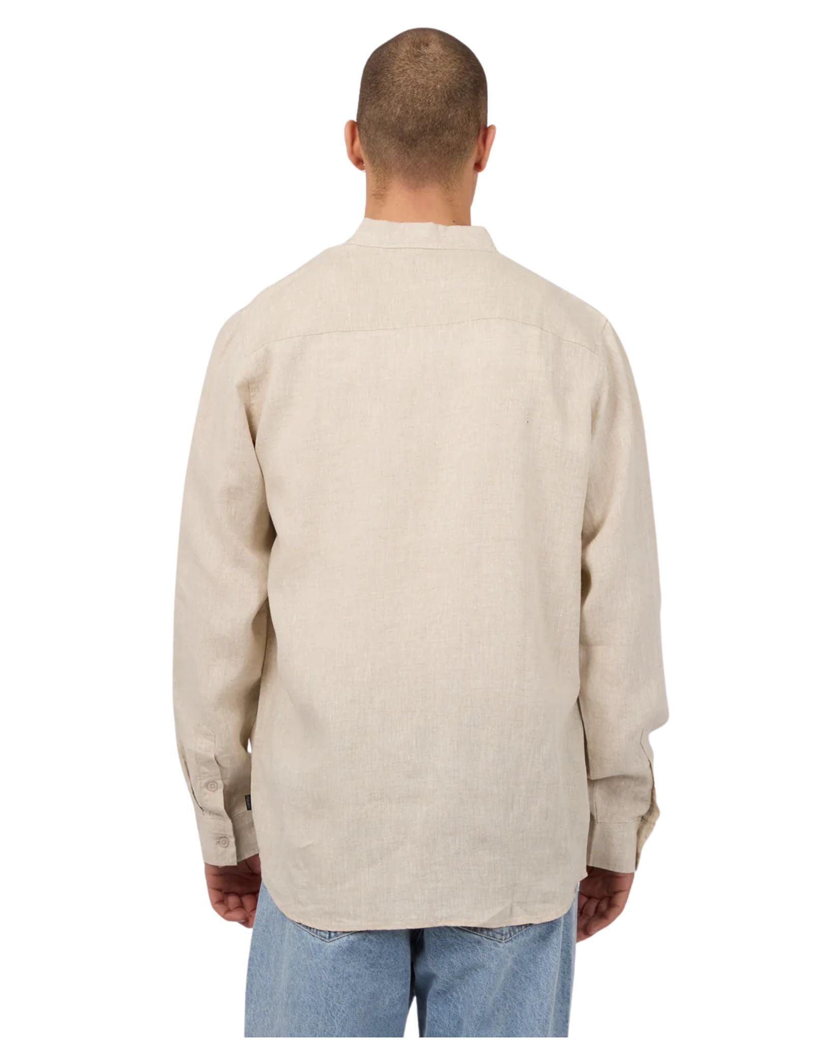 Silent Theory Mens Linen LS Shirt - Natural