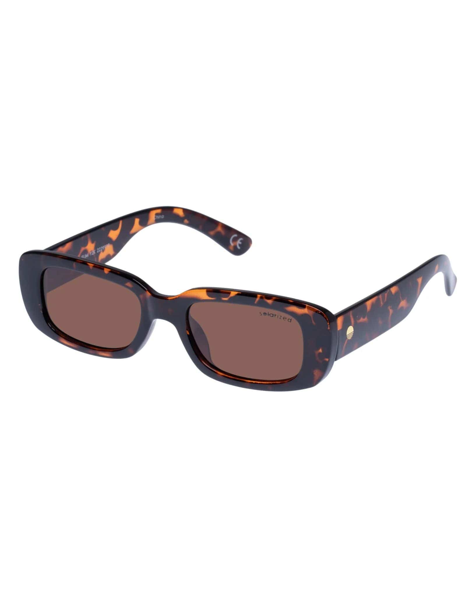 Solarized Slim Y2K Sunglasses - Dark Tort