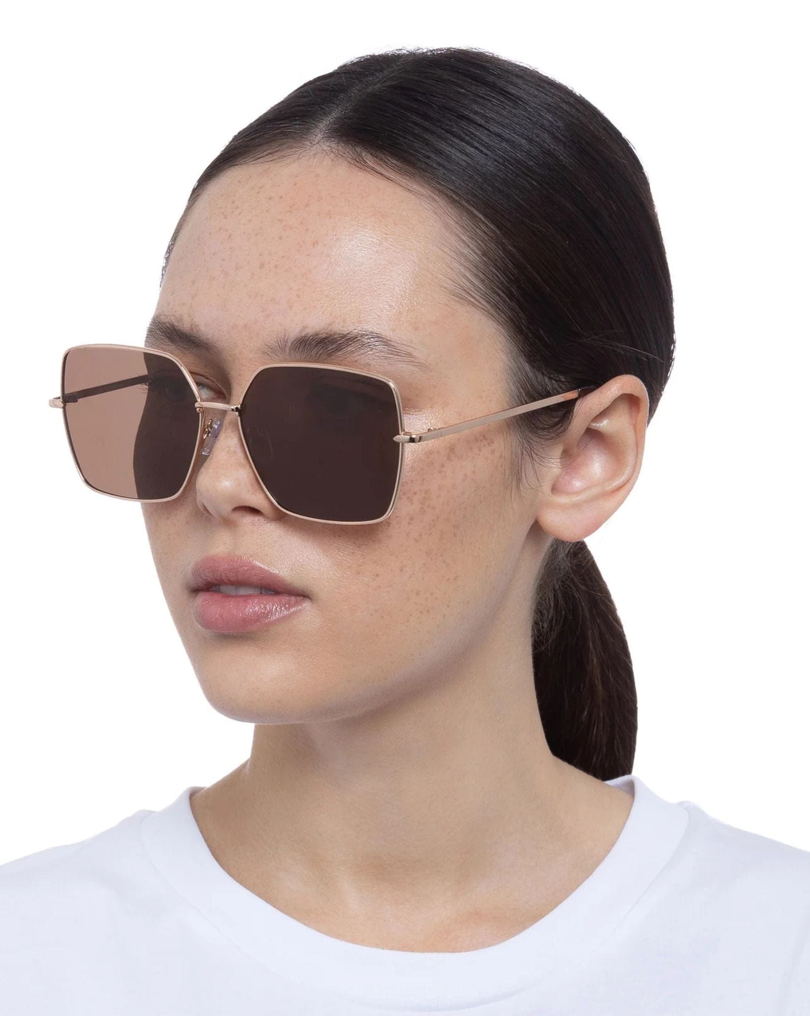 Solarized Womens Glam Square Metal Sunglasses