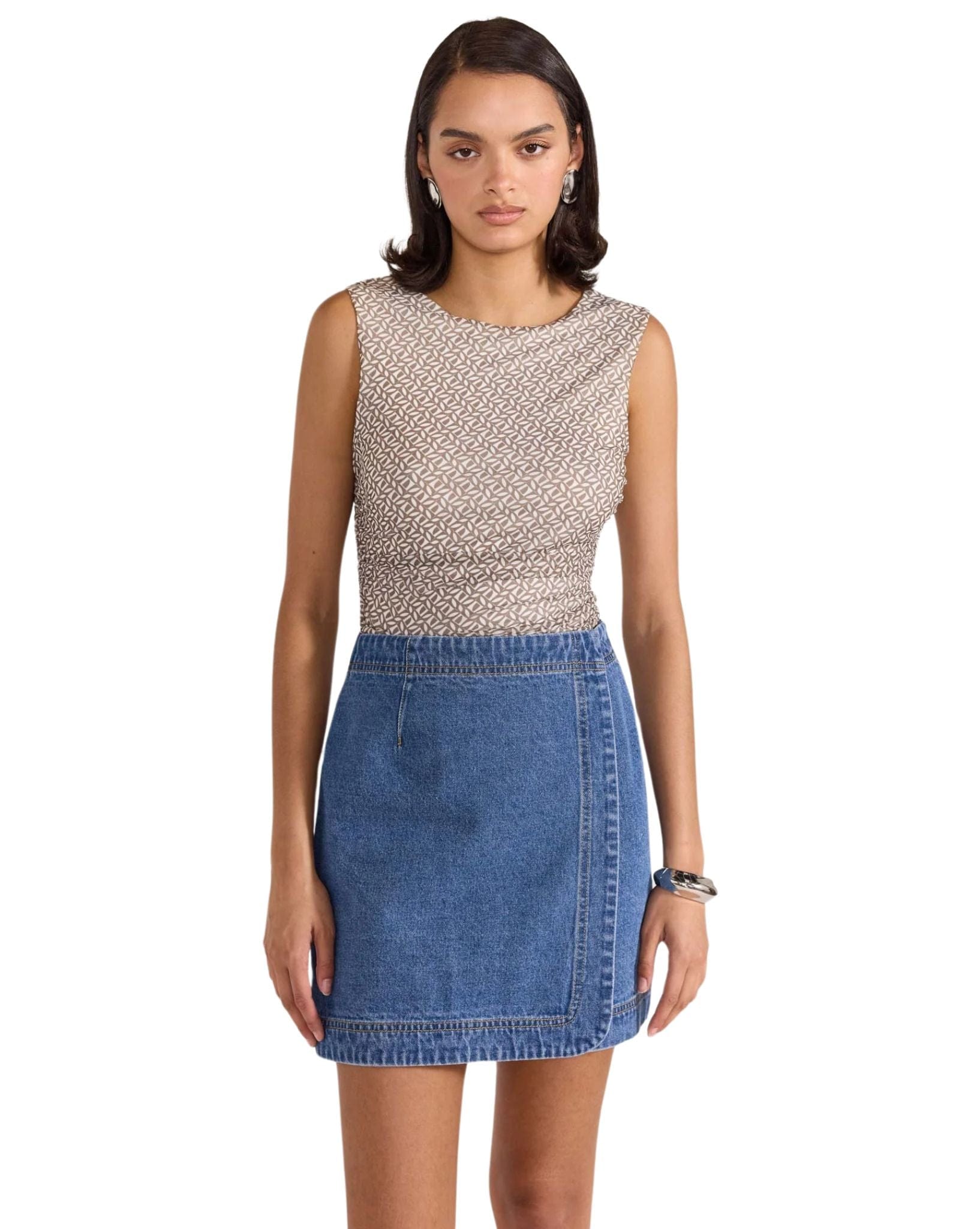 Staple the label Womens Tate Denim Wrap Skirt