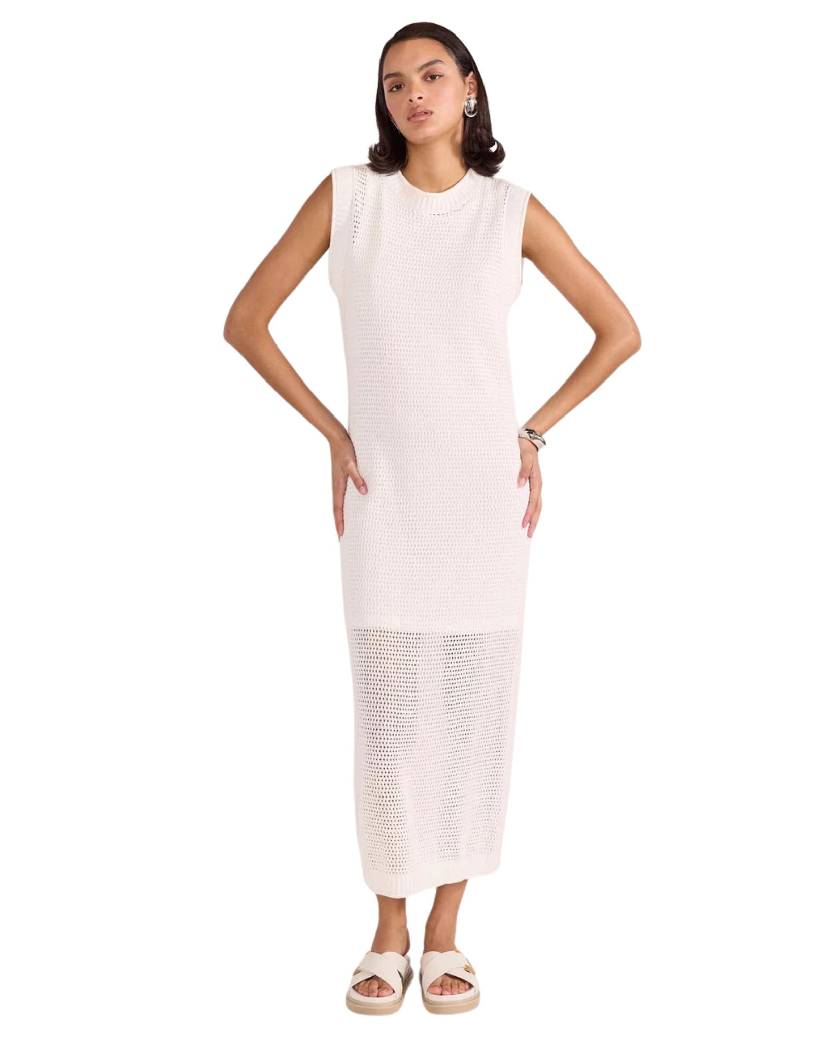 Staple the label Womens Wave Open Knit Midi Dress