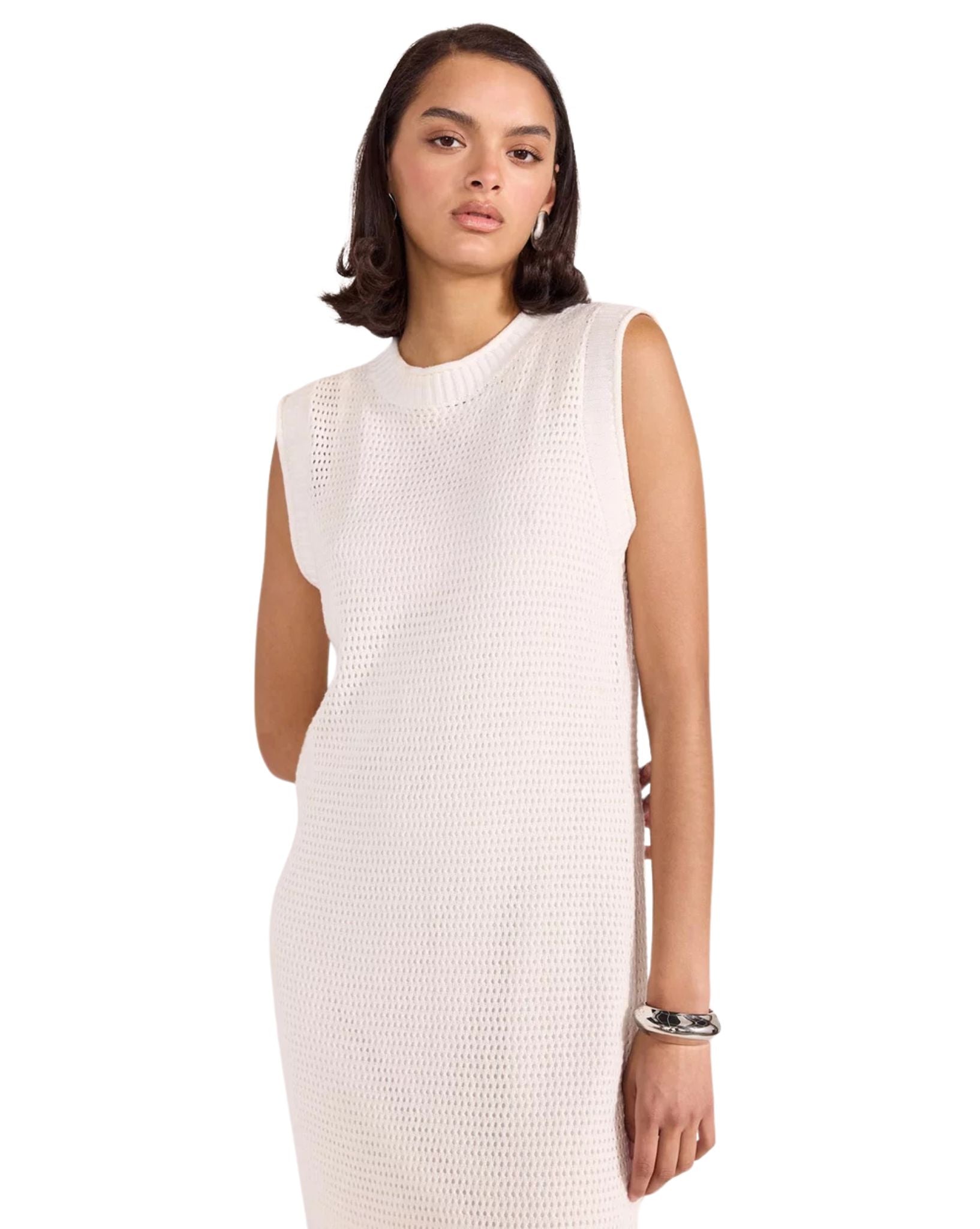 Staple the label Womens Wave Open Knit Midi Dress