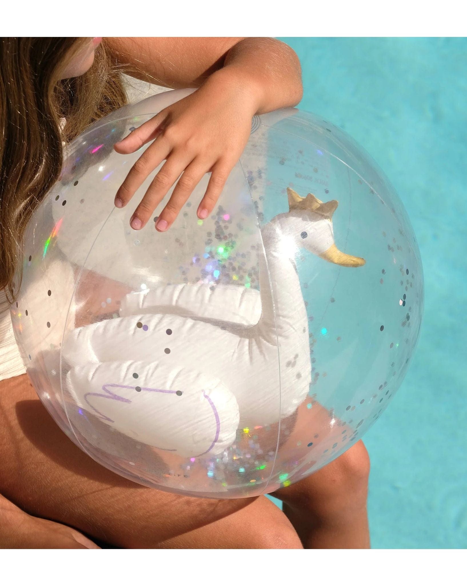 SunnyLife 3D Inflatable Beach Ball Princess Swan Multi