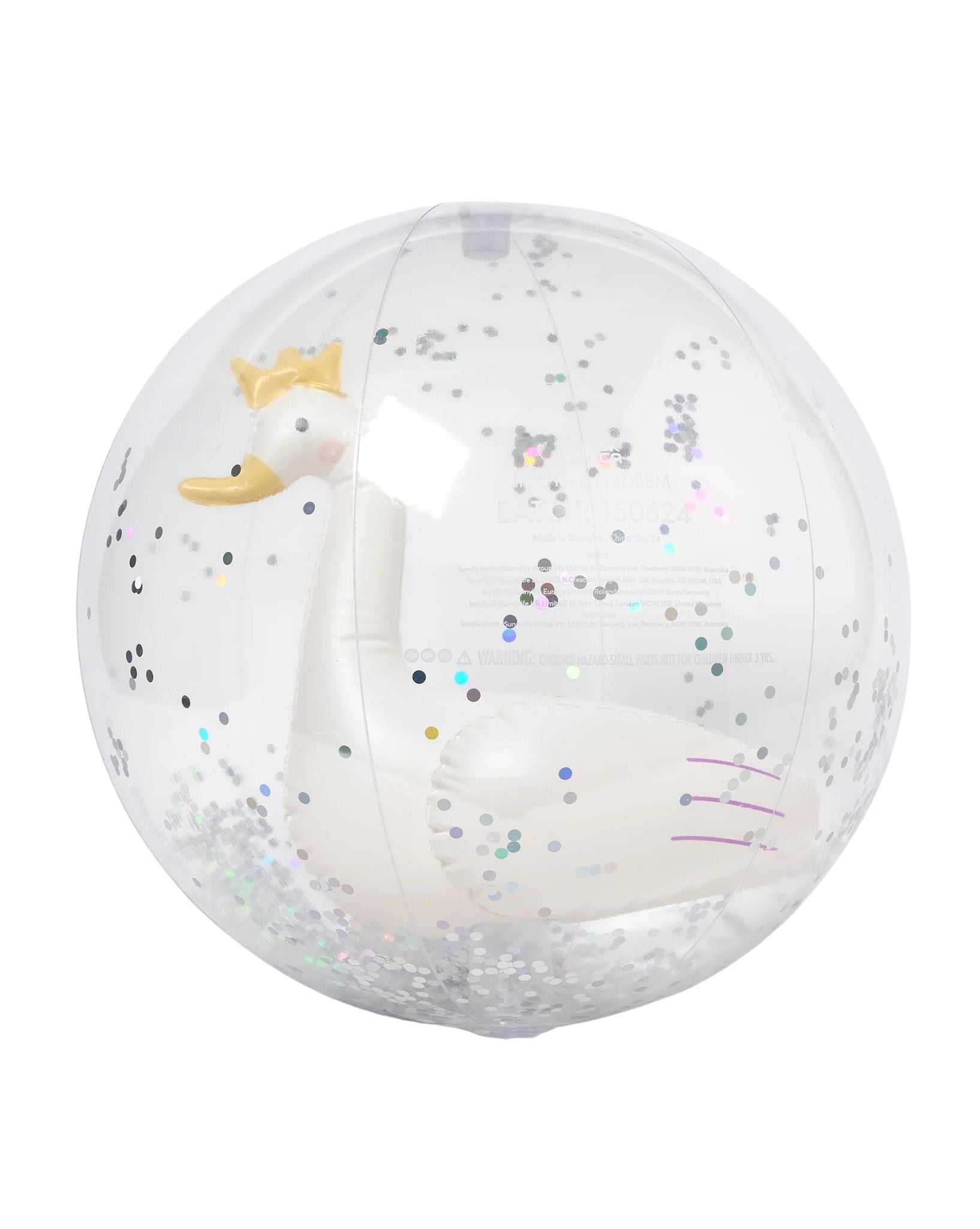 SunnyLife 3D Inflatable Beach Ball Princess Swan Multi