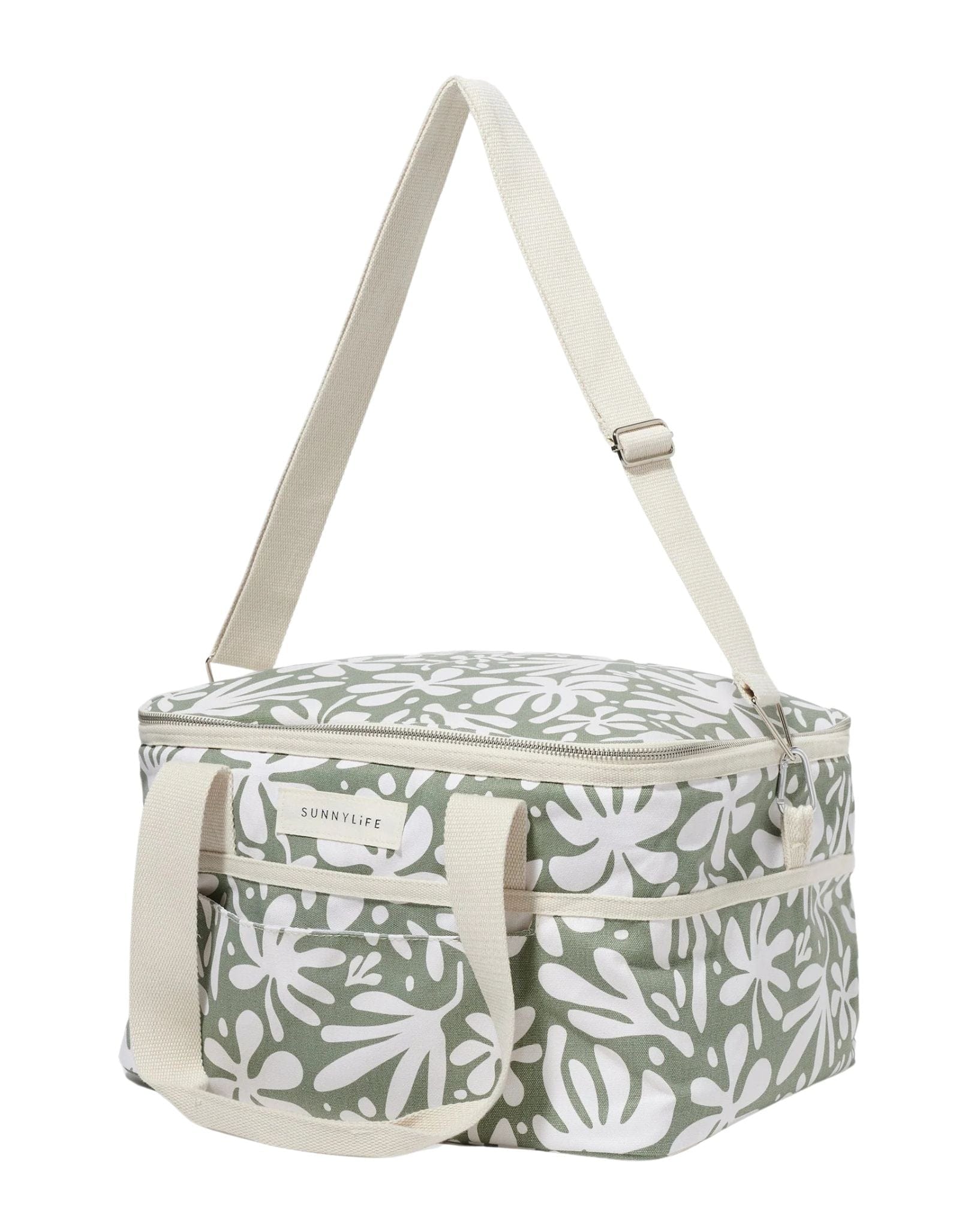 SunnyLife Canvas Drinks Cooler Bag The Vacay Olive