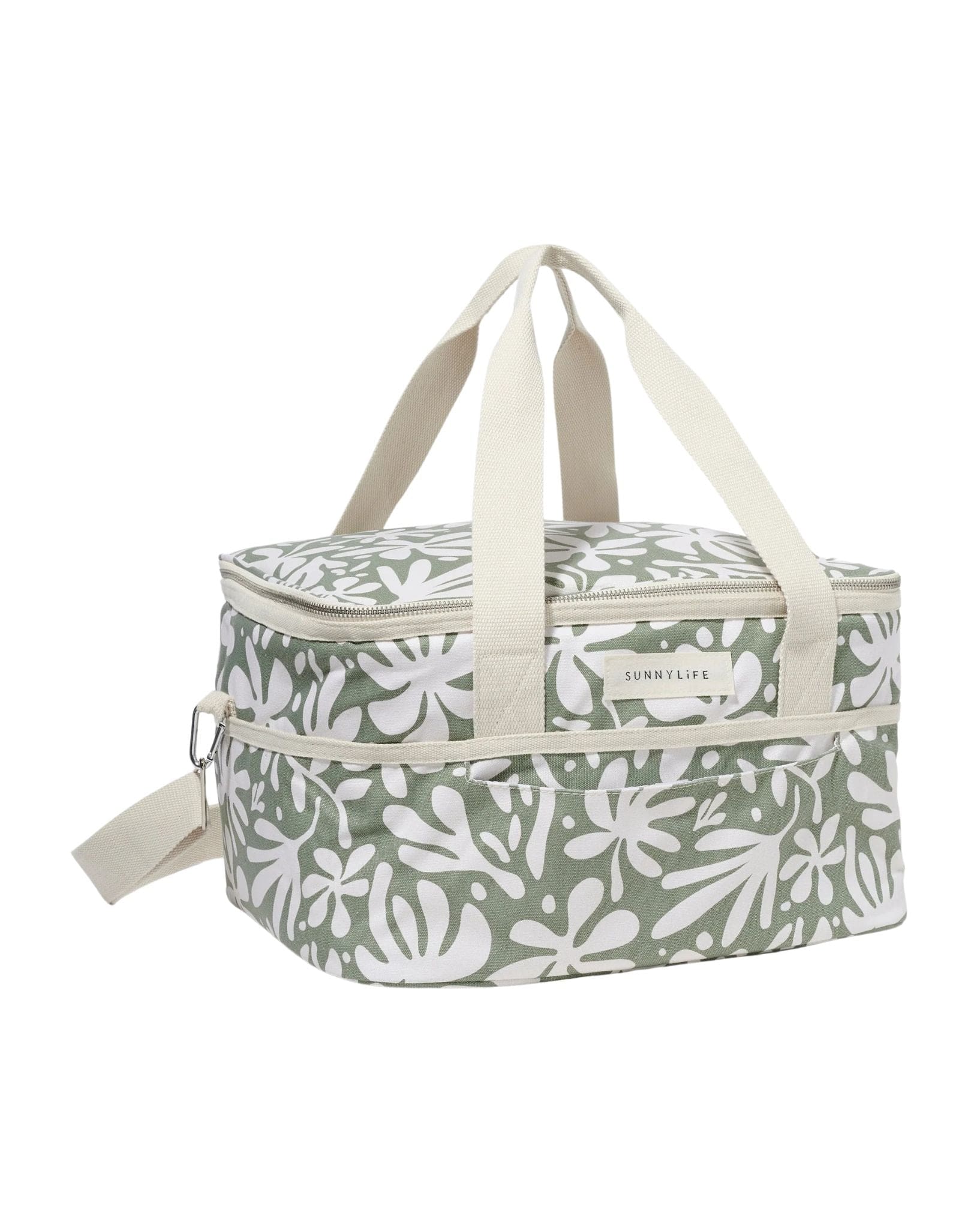 SunnyLife Canvas Drinks Cooler Bag The Vacay Olive