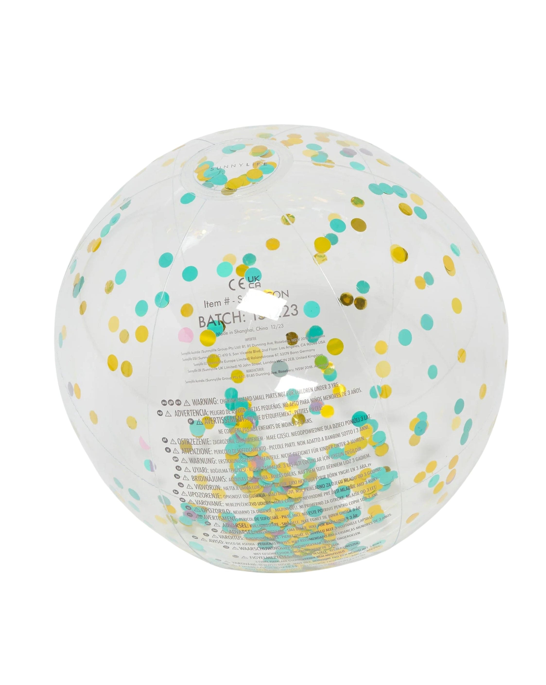 SunnyLife Inflatable Beach Ball - Confetti Multi