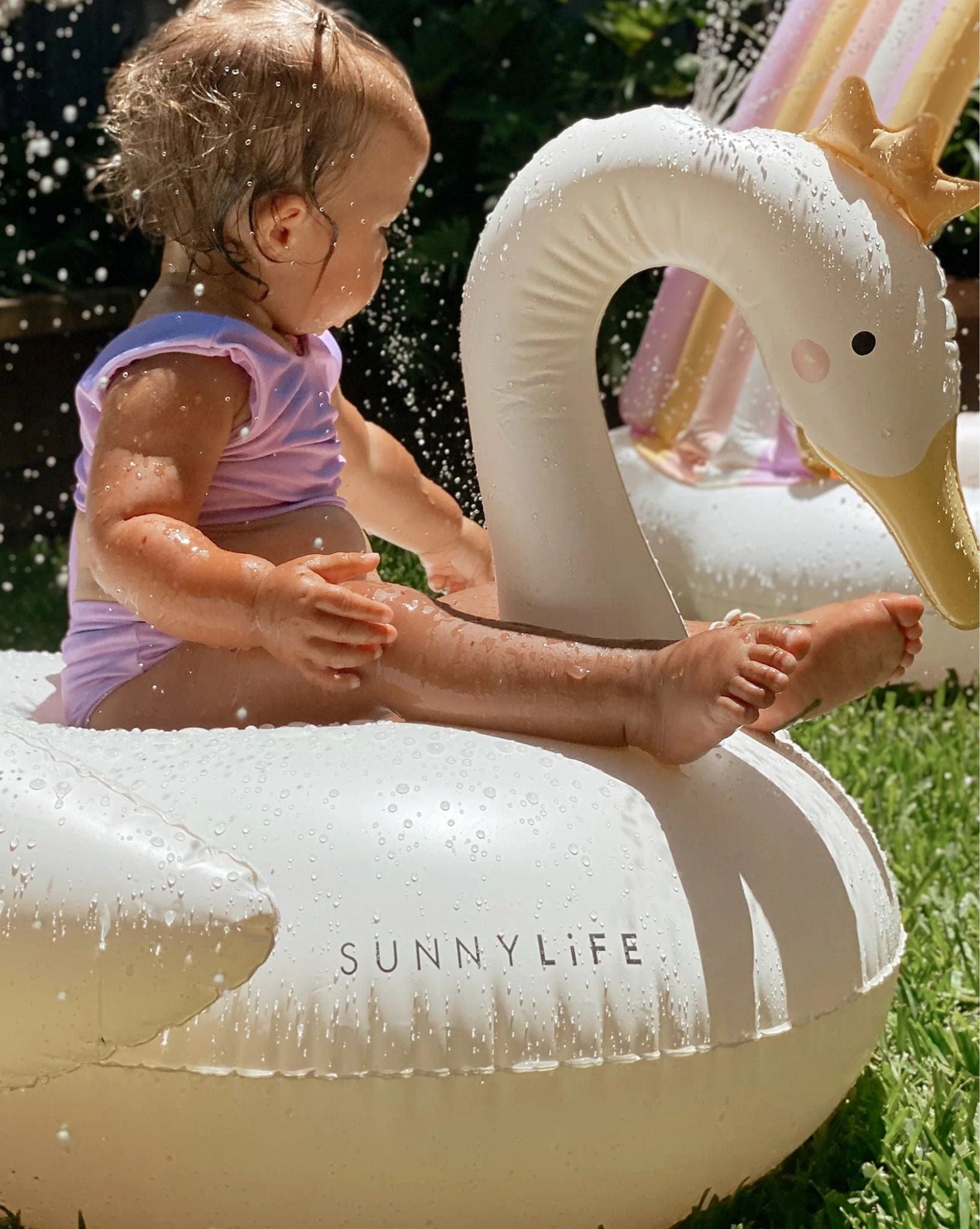 SunnyLife Inflatable Sprinkler Princess Swan Multi