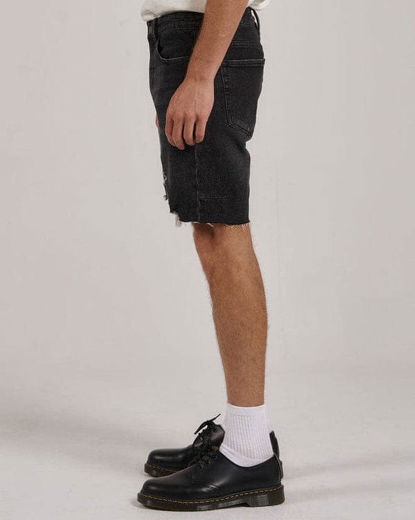 Thrills Destroyed Bones Denim Short - Smoked Black