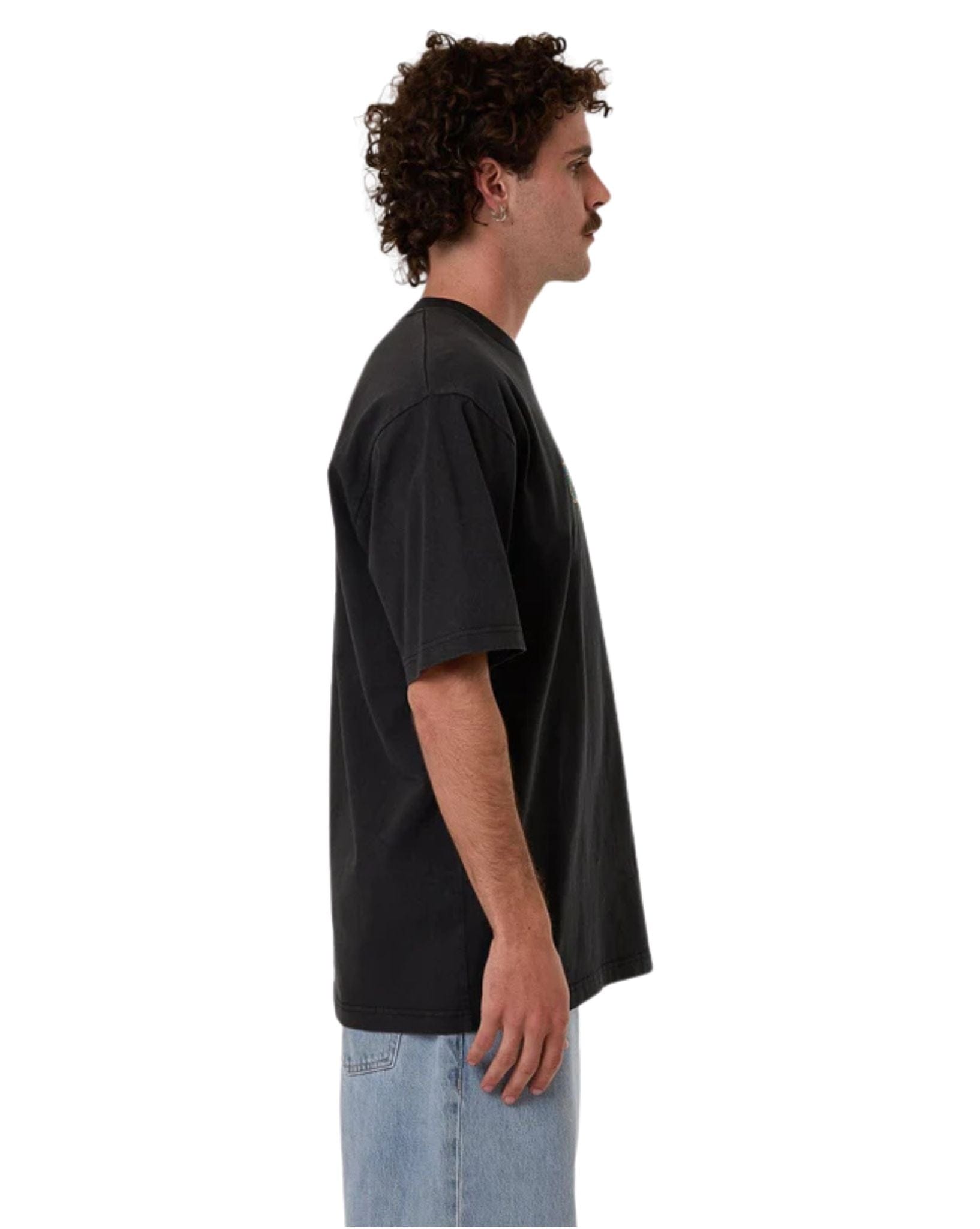 Thrills Mens Behind It All Oversize Fit Tee - Pirate Black