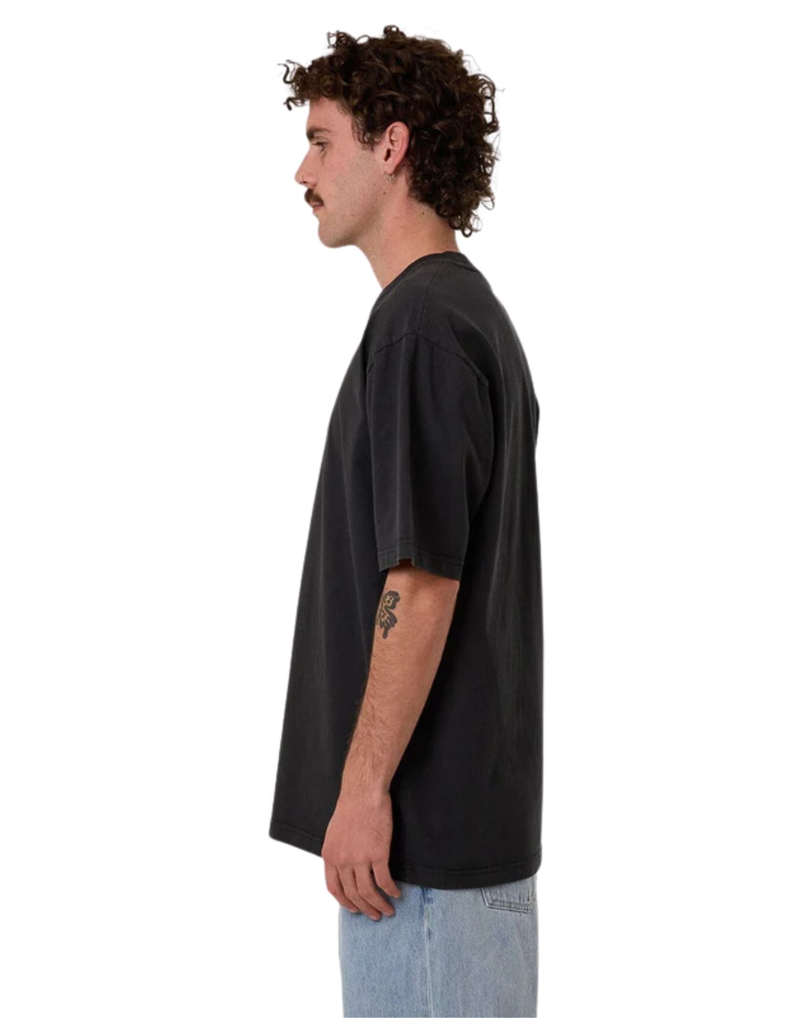 Thrills Mens Behind It All Oversize Fit Tee - Pirate Black