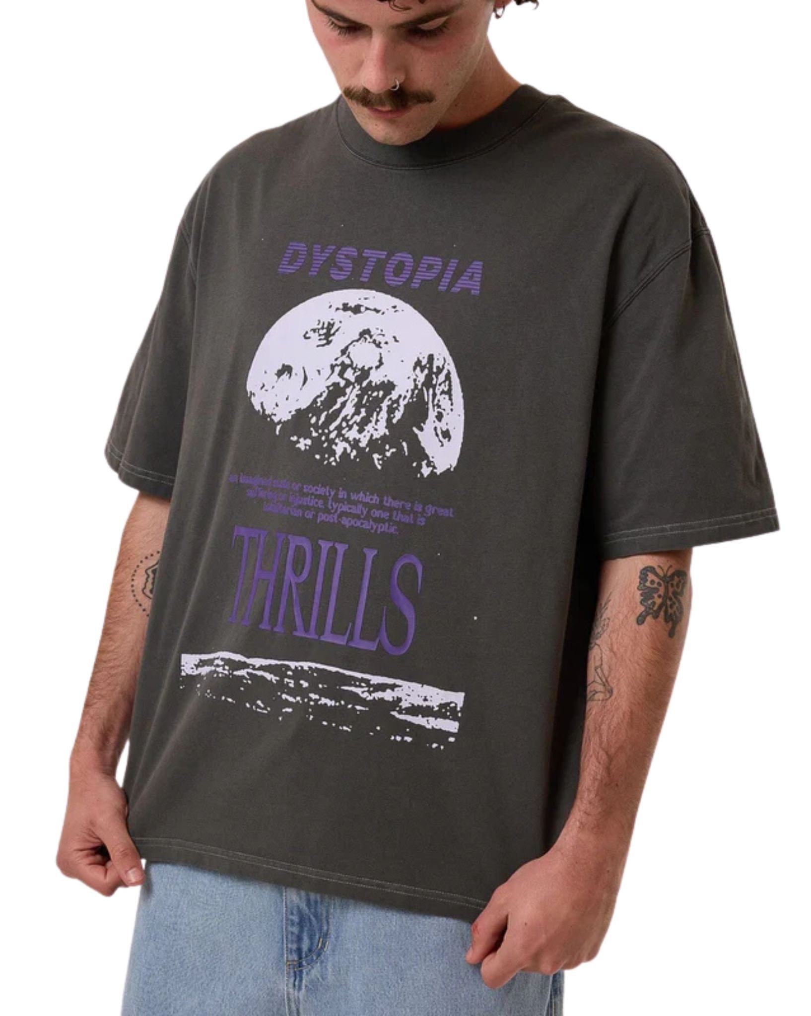 Thrills Mens Dystopia Box Fit Oversize Short Tee