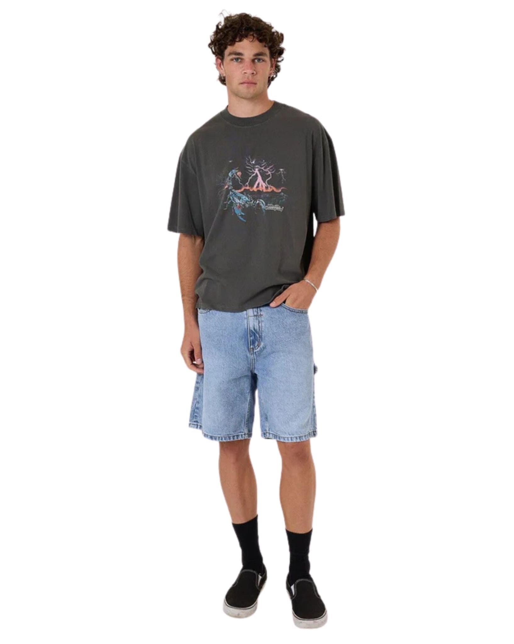 Thrills Mens Scorpion Ridge Box Fit Oversize Short Tee