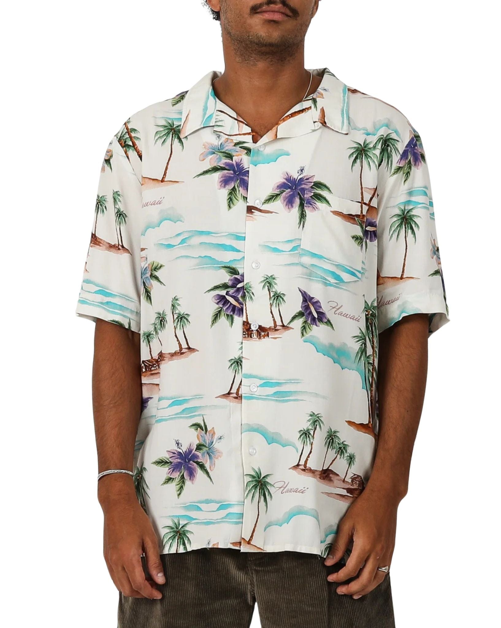 Town & Country Mens On Vacation S/S Shirt - Bone