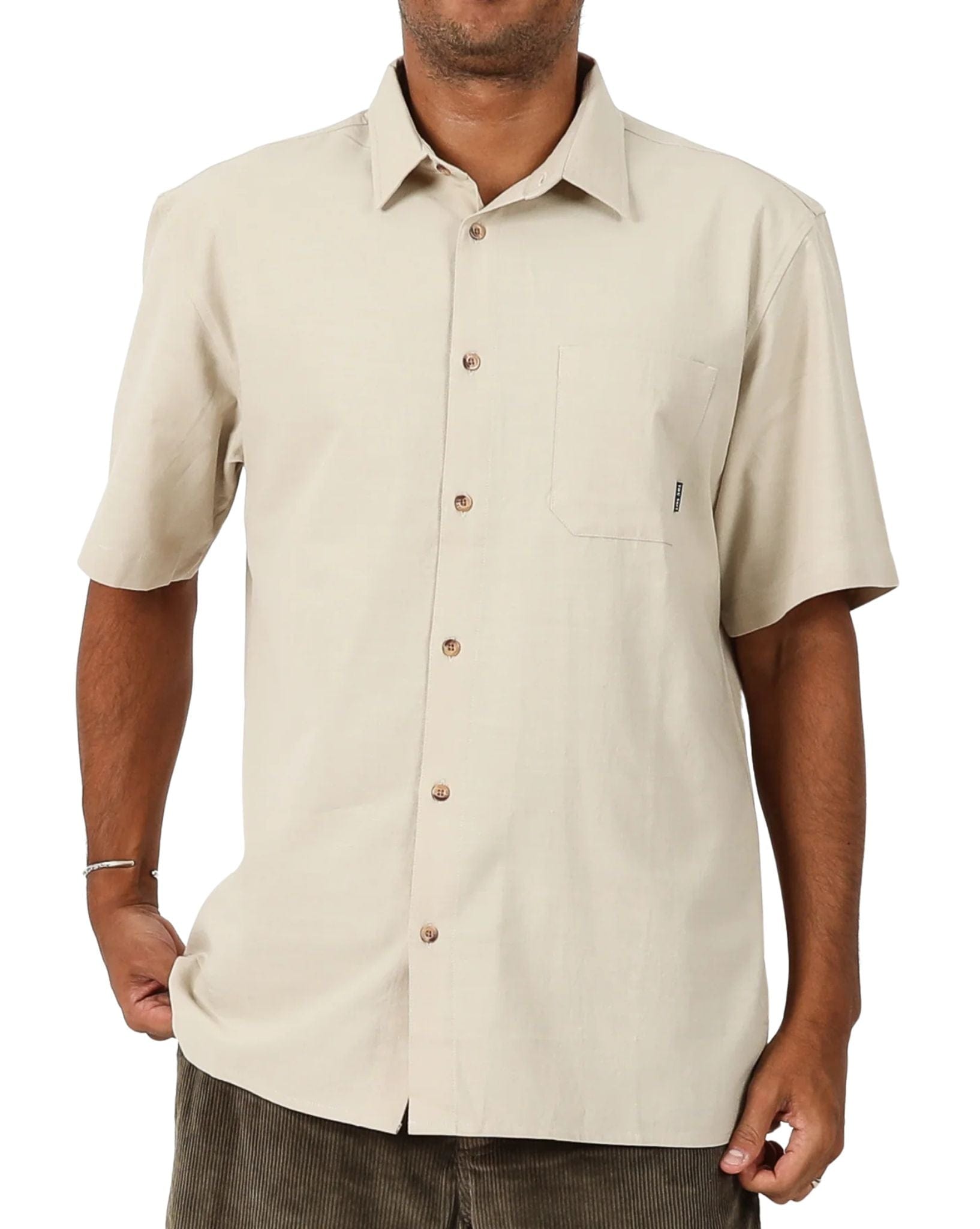 Town & Country Mens Shadow S/S Shirt - Sand