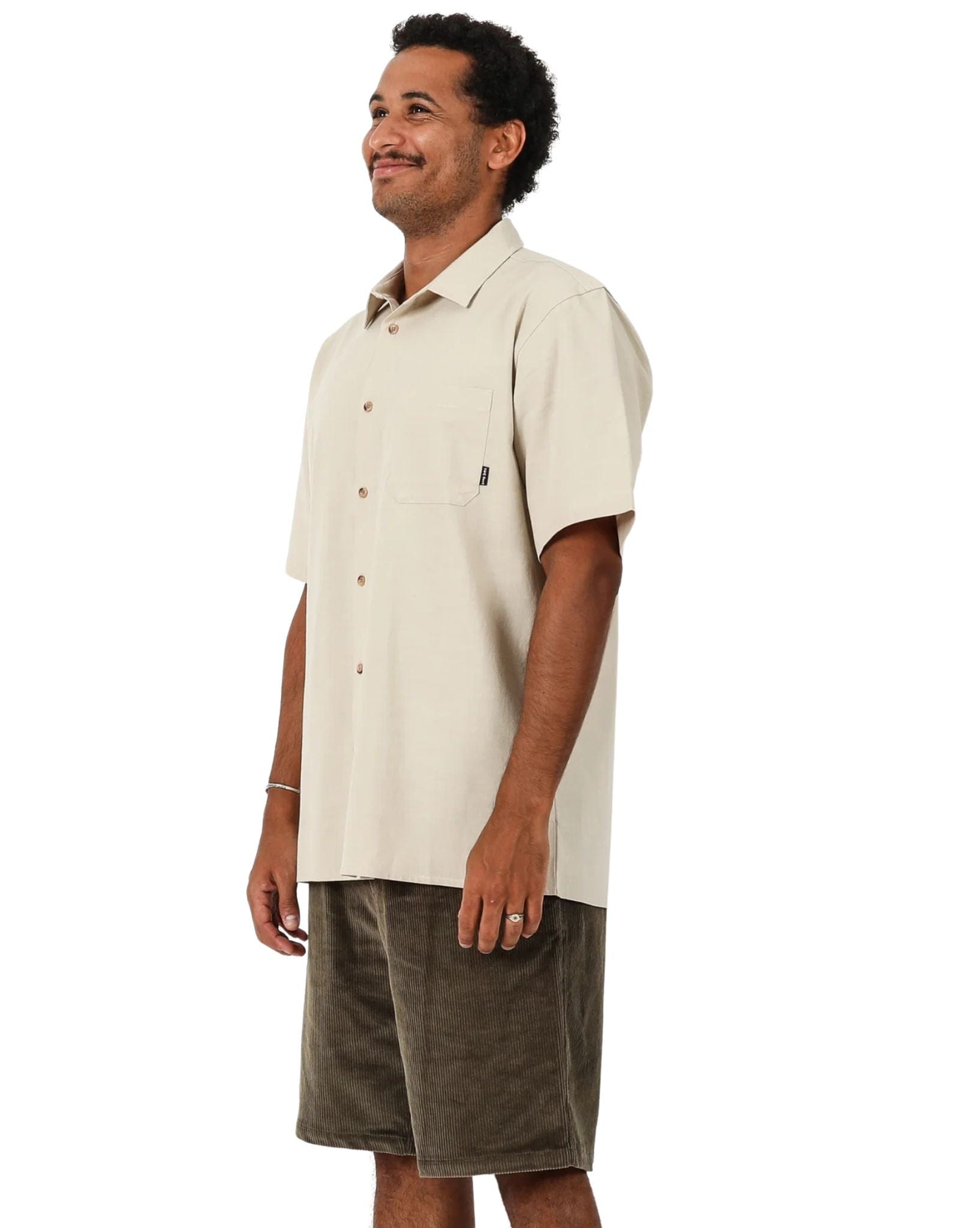 Town & Country Mens Shadow S/S Shirt - Sand