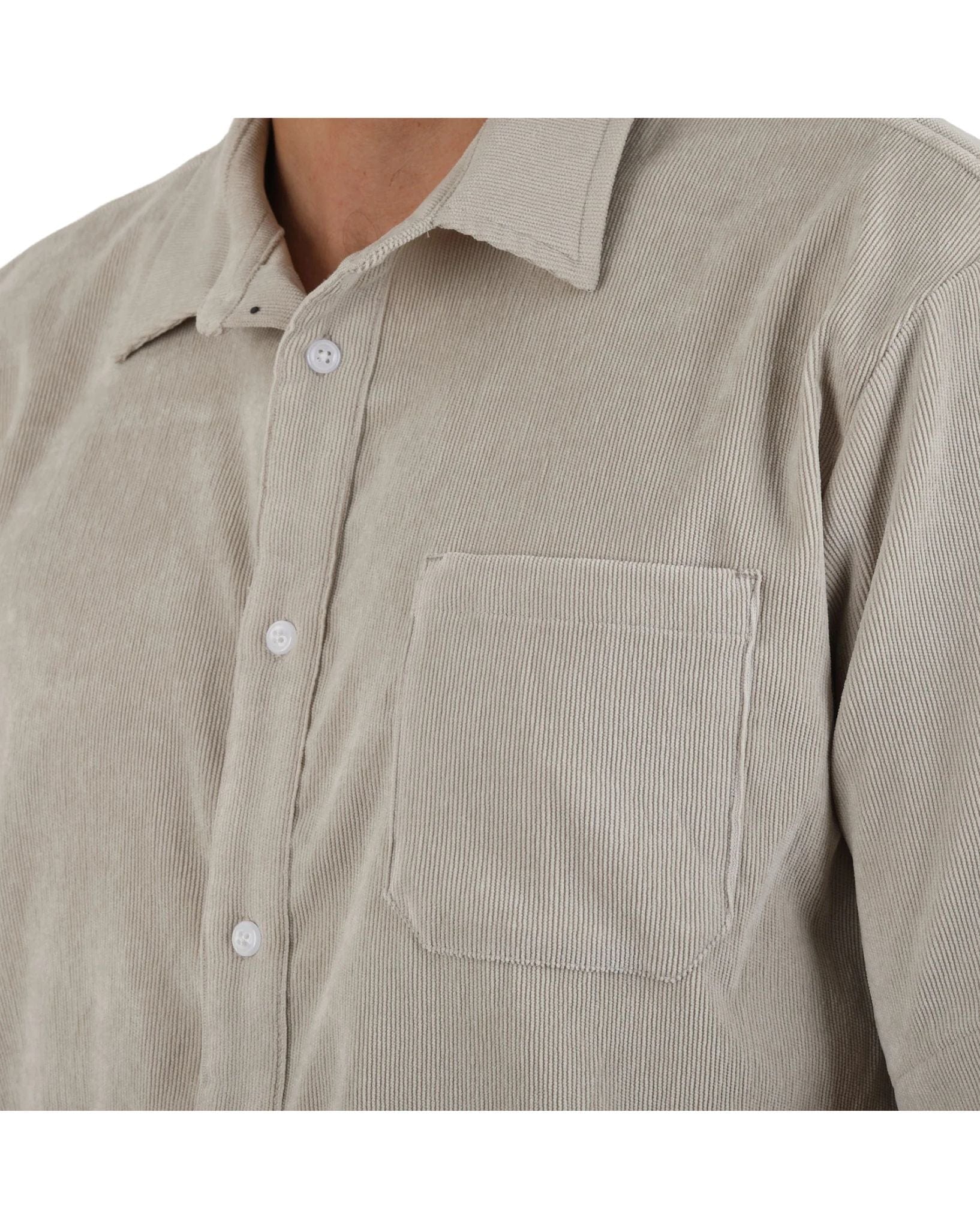 Town & Country Mens Whaler Cord Shirt - Stone