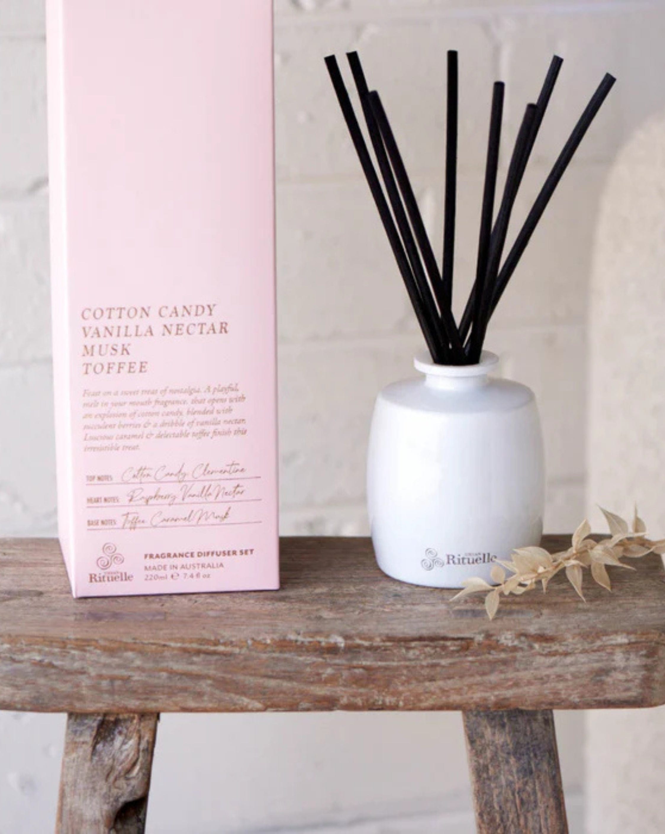 Urban Rituelle Apotheca Fragrance Diffuser Set - Cotton Candy, Vanilla Nectar, Musk, Toffee 220ML