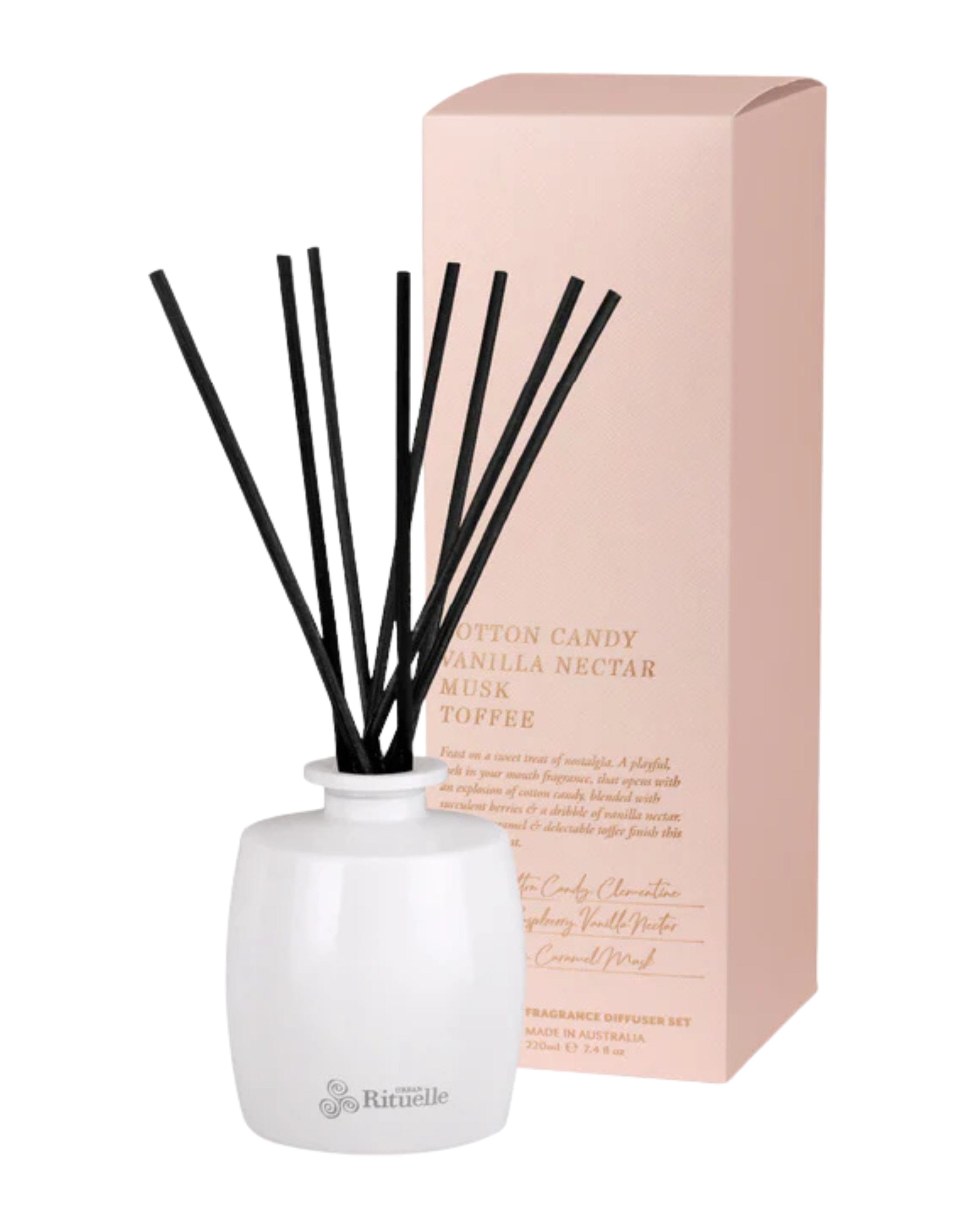 Urban Rituelle Apotheca Fragrance Diffuser Set - Cotton Candy, Vanilla Nectar, Musk, Toffee 220ML