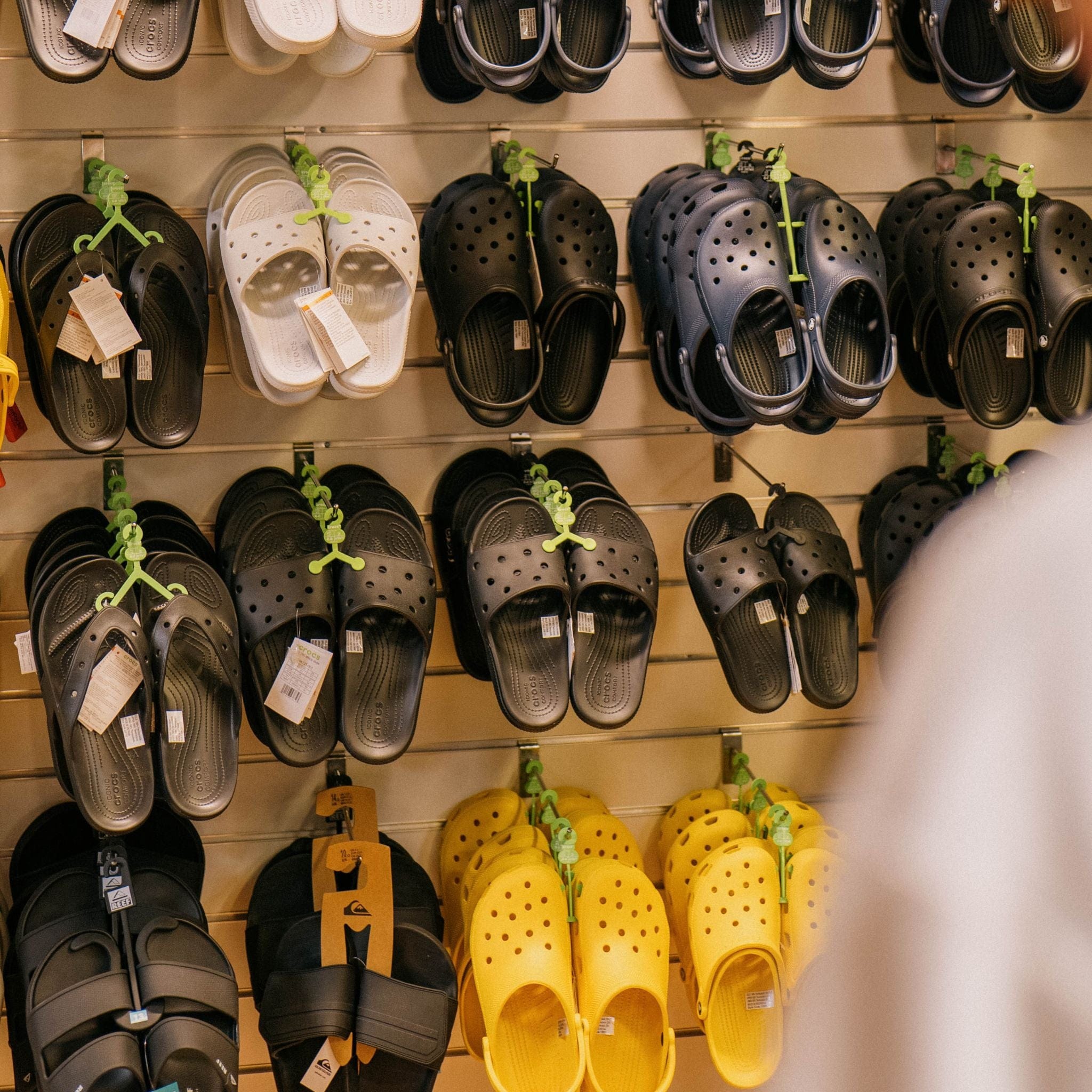 variety of croc clogs & thongs