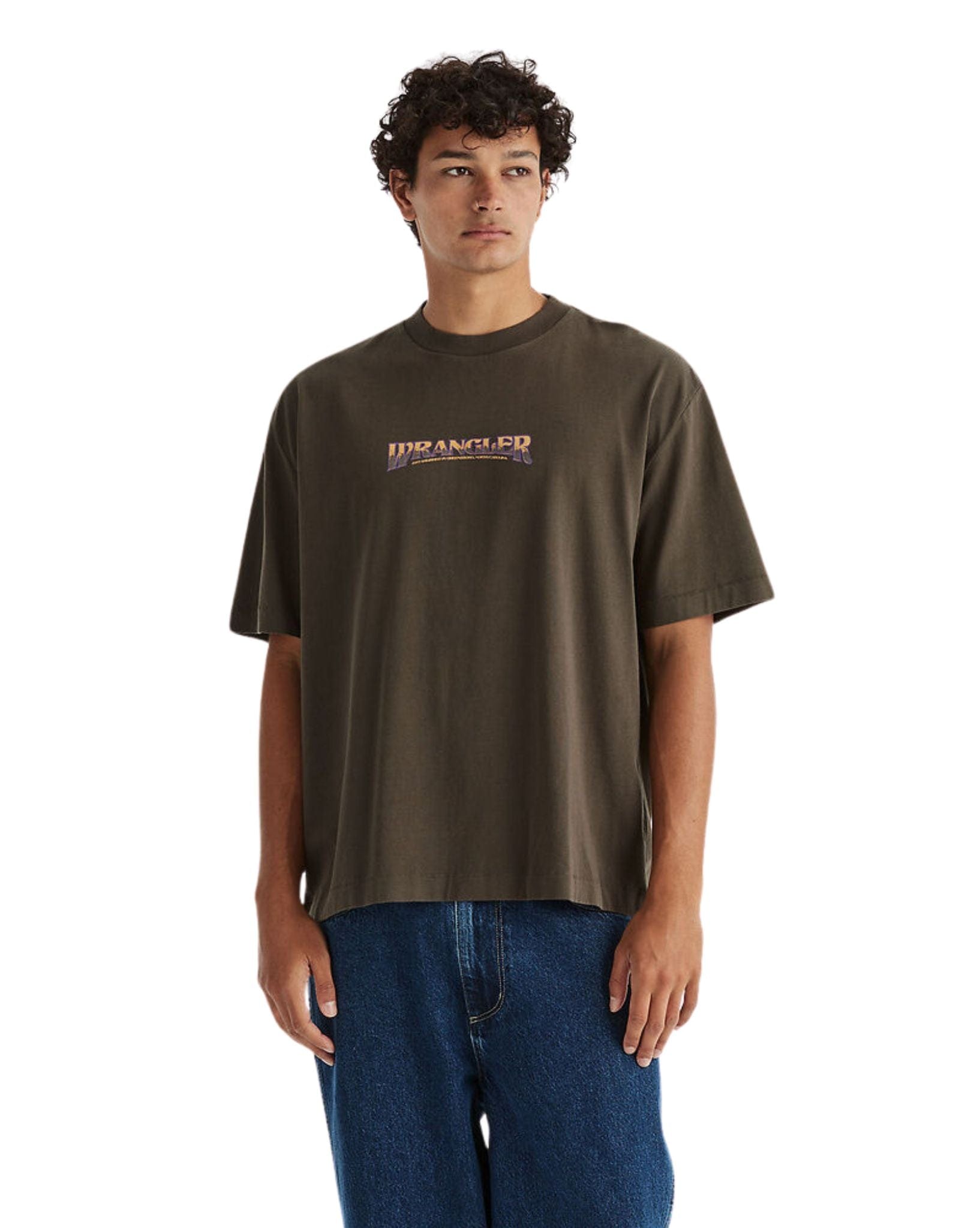 Wrangler Mens Crush Boxcar Tee - Dark Slate