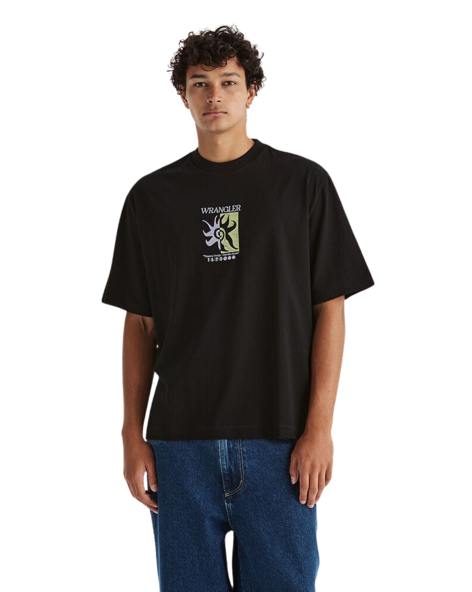 Wrangler Mens Sunflip Boxcar Tee - Black