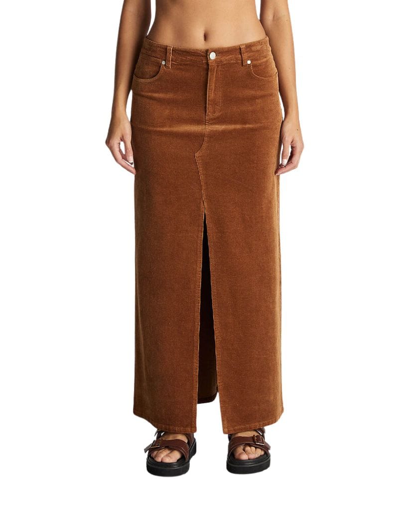 Wrangler Repair Maxi Skirt - Caramel Cord