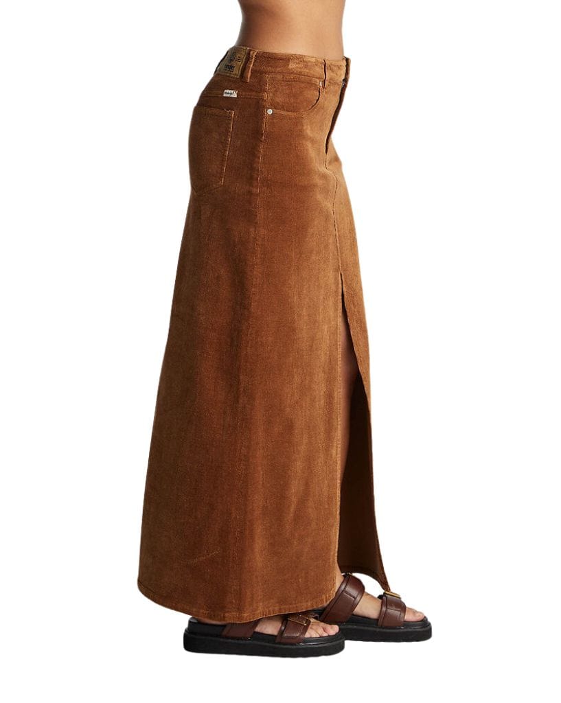 Wrangler Repair Maxi Skirt - Caramel Cord