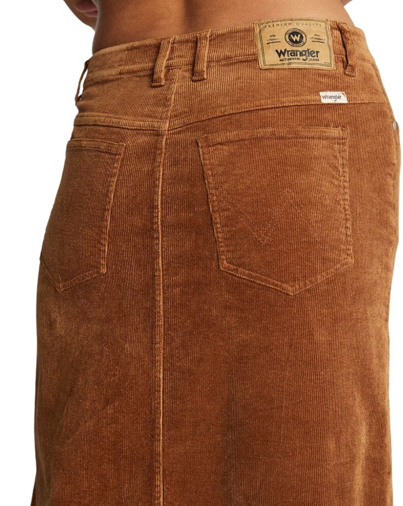 Wrangler Repair Maxi Skirt - Caramel Cord