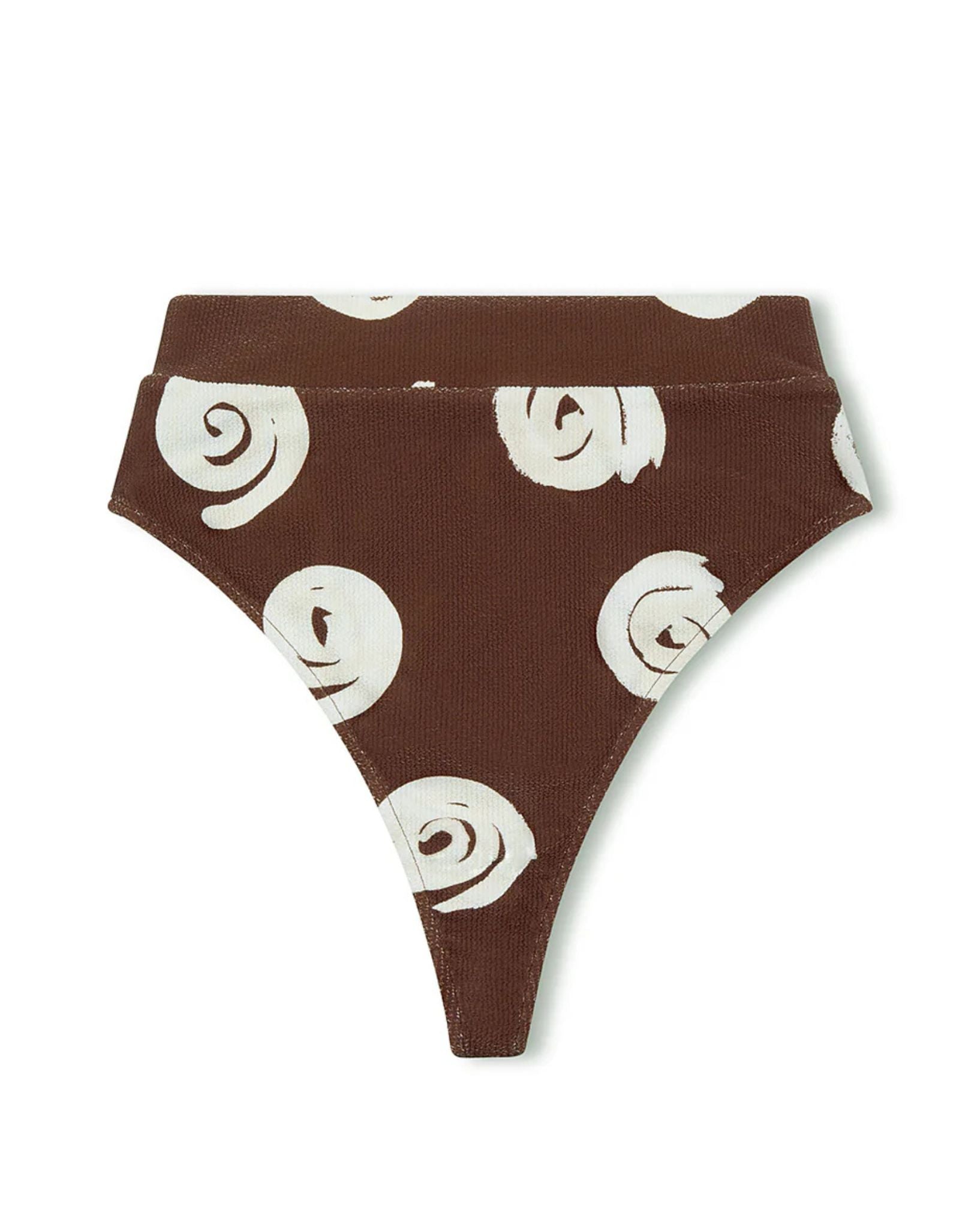 Zulu & Zephyr Cocoa Swirl Textured Waistband Thong Brief