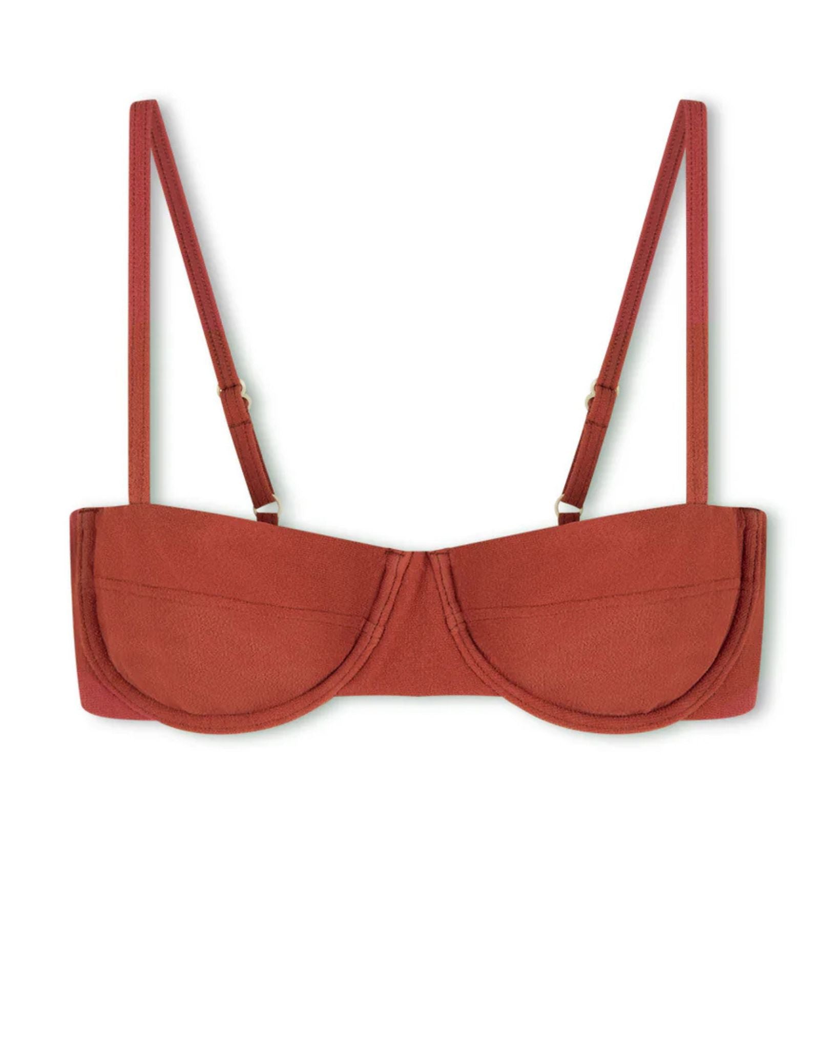 Zulu & Zephyr Earth Red Textured Balconette Bra Cup