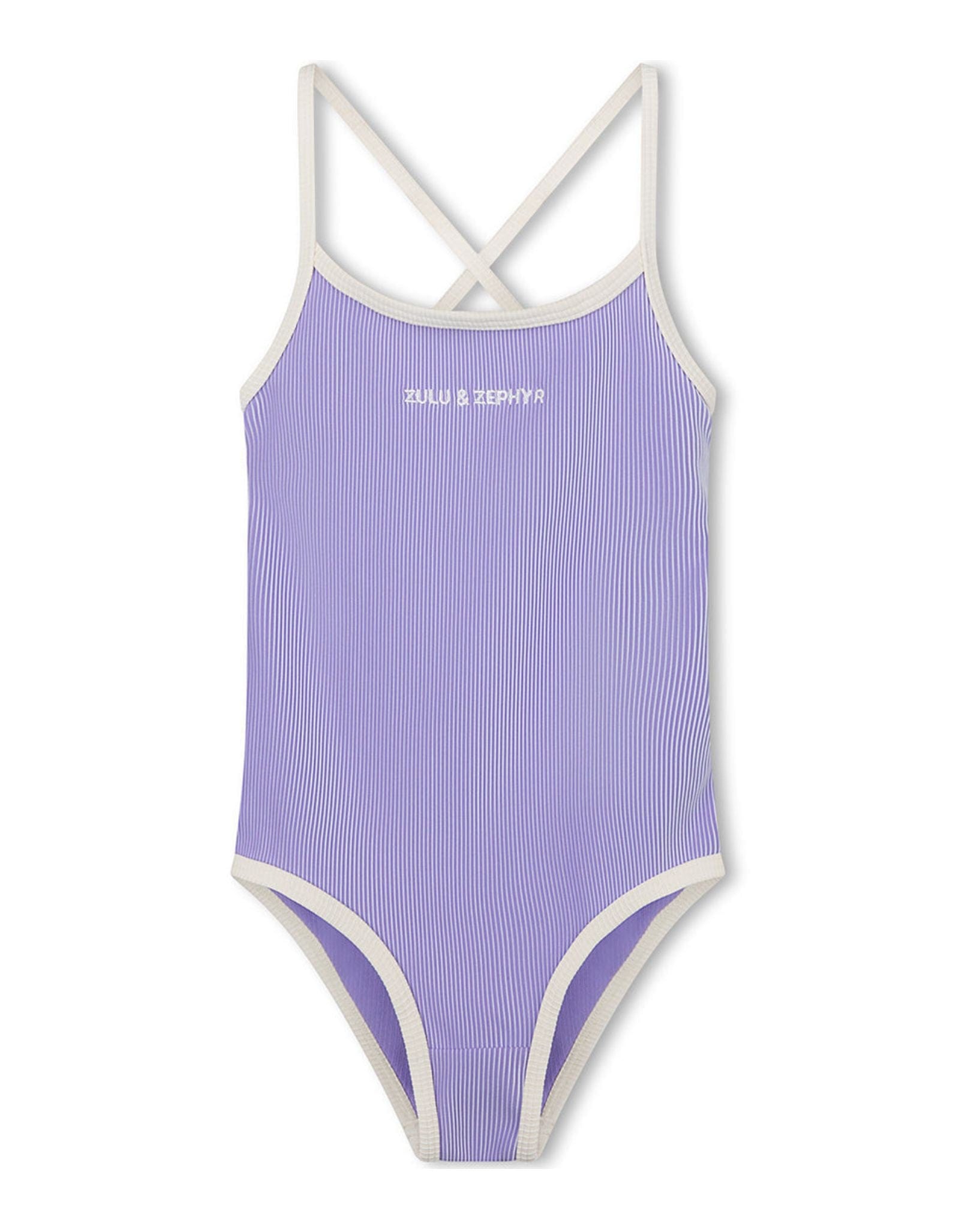 Zulu & Zephyr Mini Stripe Rib Logo One Piece