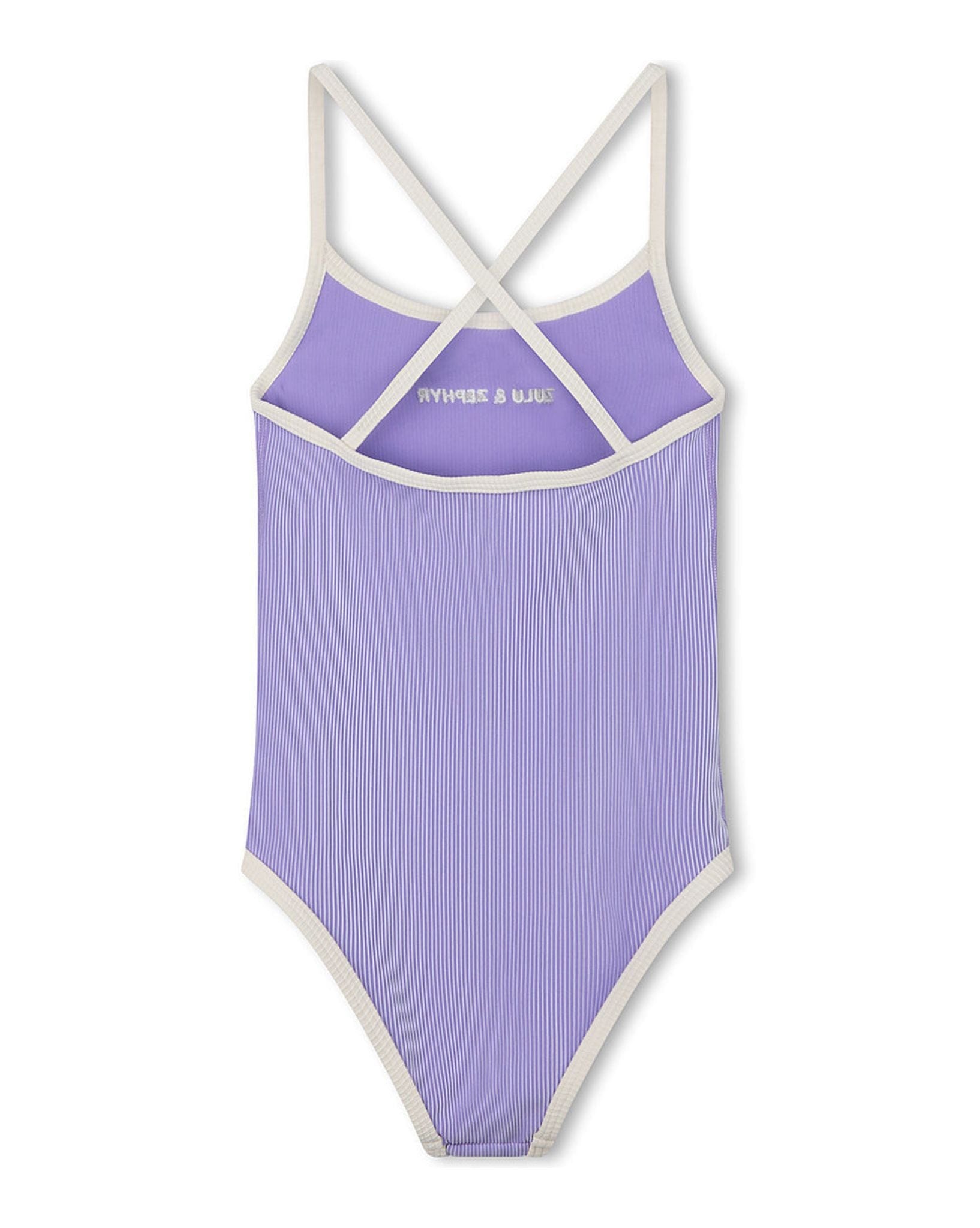 Zulu & Zephyr Mini Stripe Rib Logo One Piece