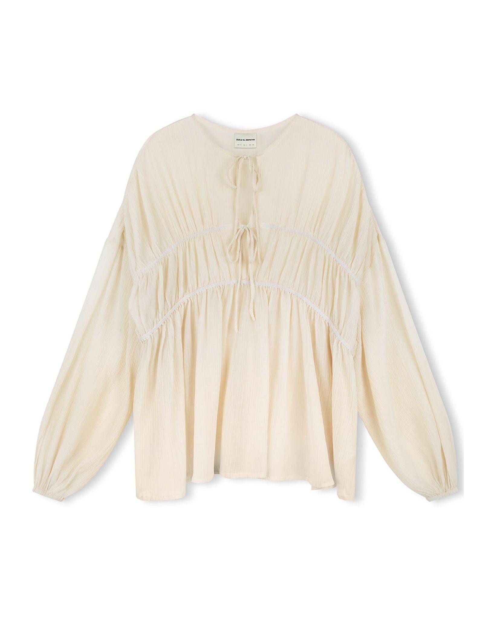 Zulu & Zephyr Stone Sheer Textured Blouse