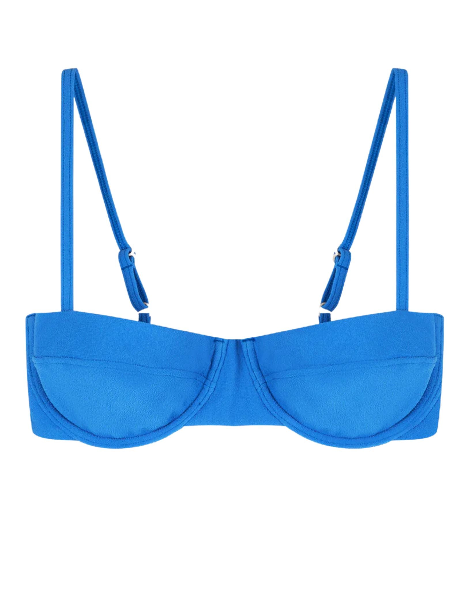 Zulu & Zephyr Textured Balconette Bra Cup Ocean Blue