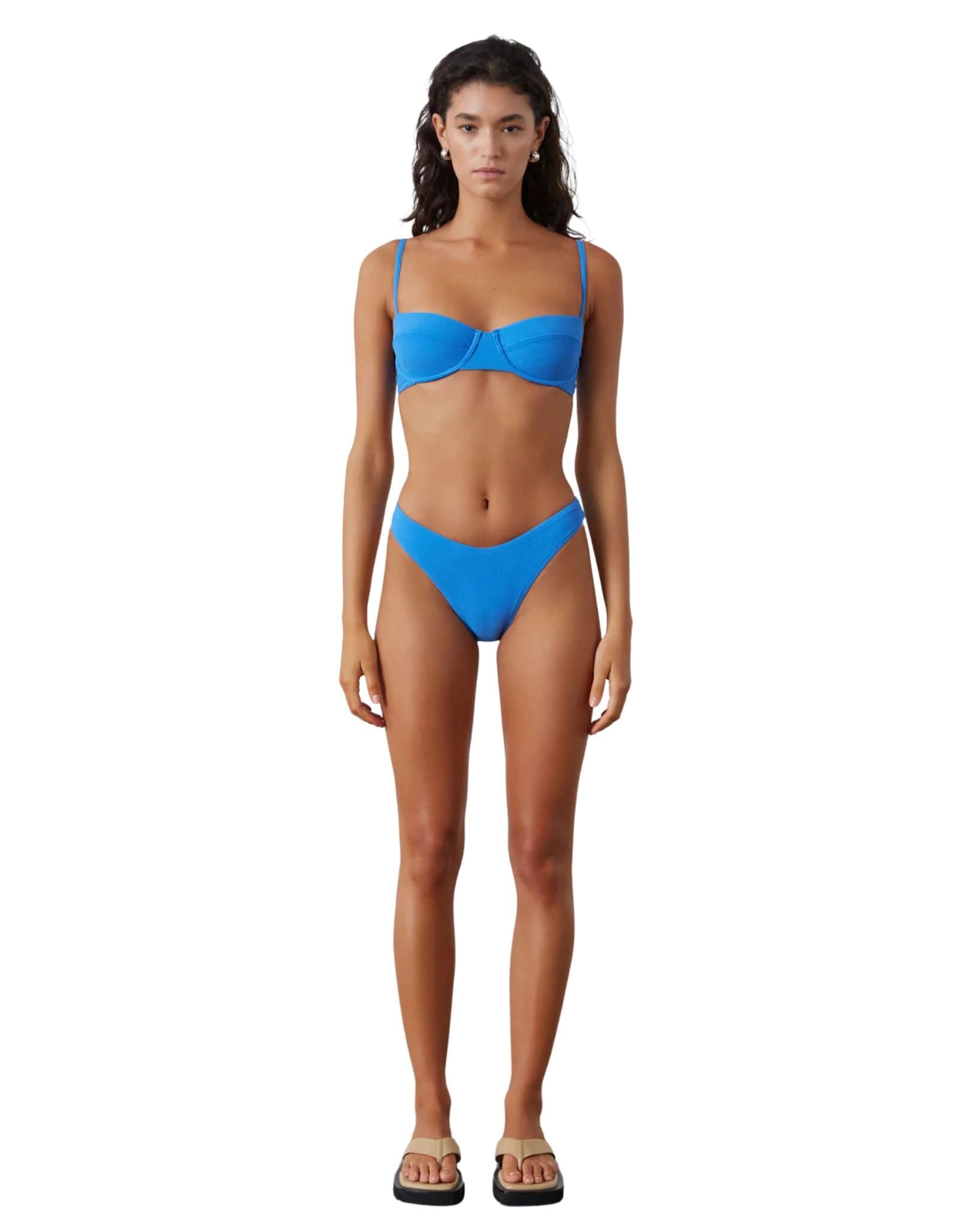 Zulu & Zephyr Textured Balconette Bra Cup Ocean Blue