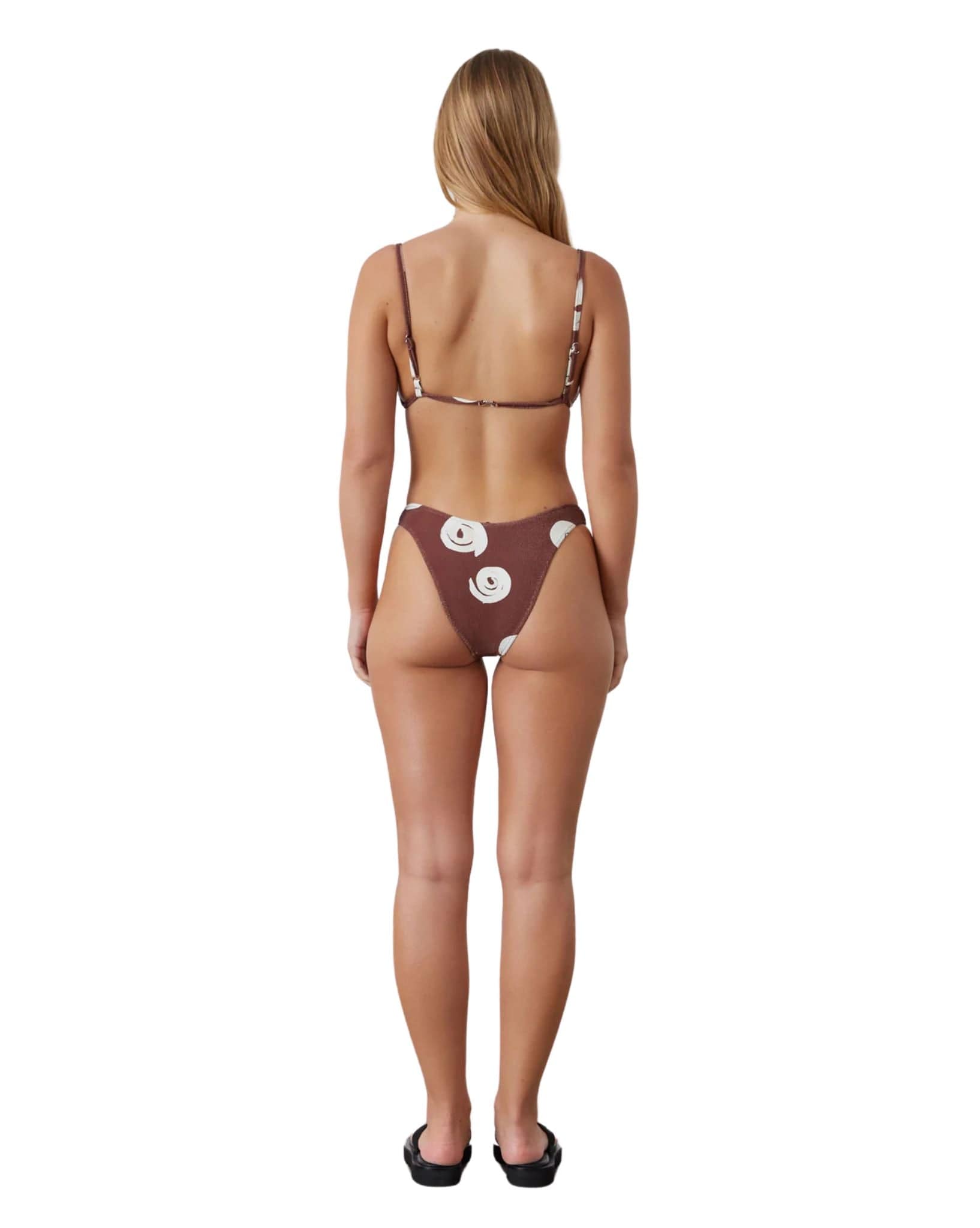 Zulu & Zephyr Womens Cocoa Swirl Textured Curve Brief