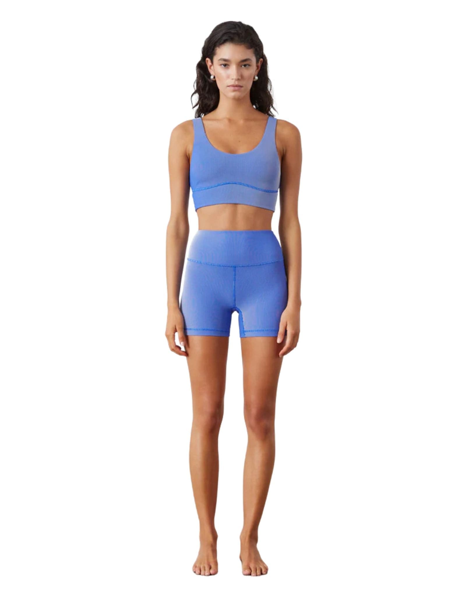 Zulu & Zephyr Womens Dolphin Blue Stripe Rib Short