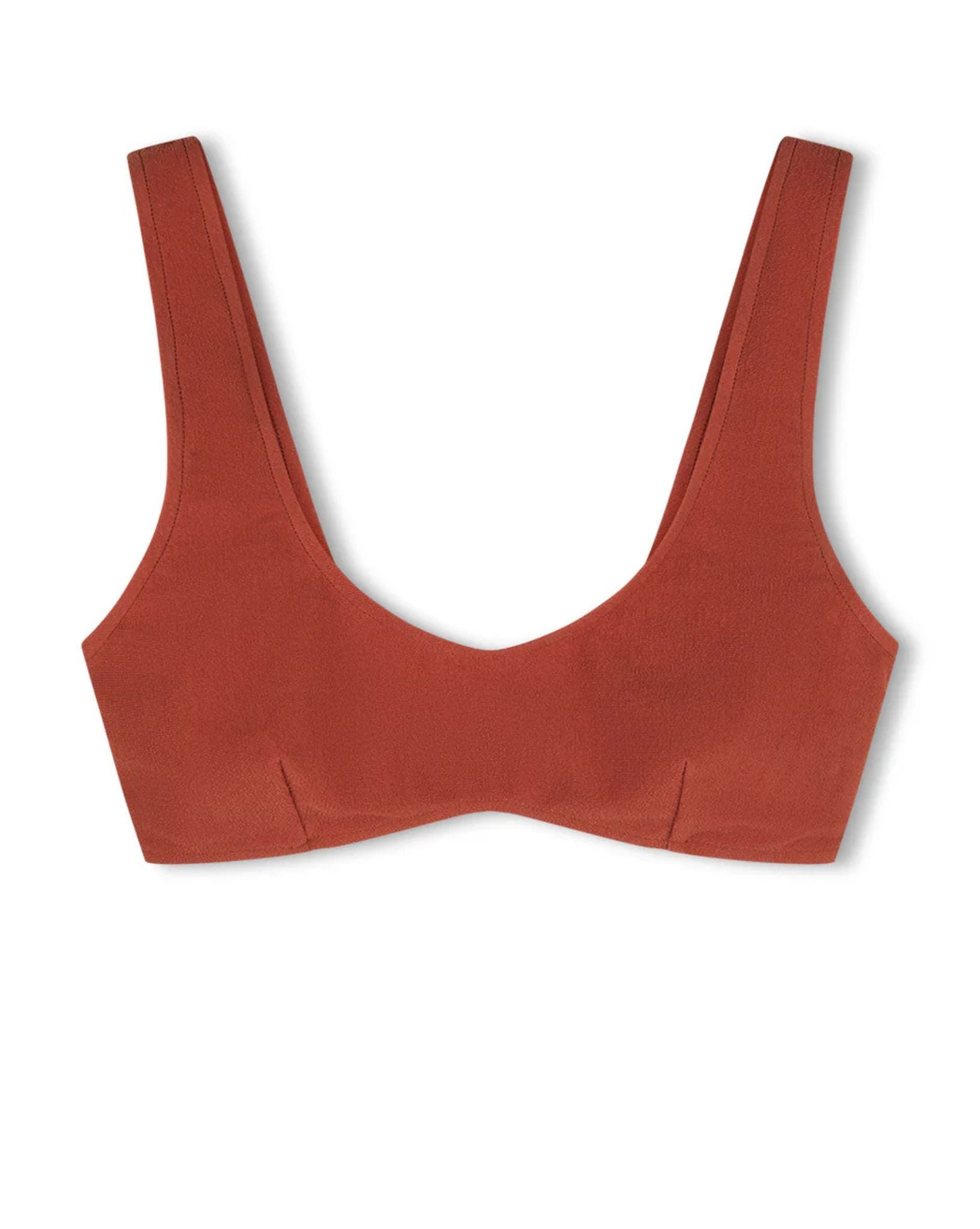 Zulu & Zephyr Womens Earth Red Textured Crop Bralette