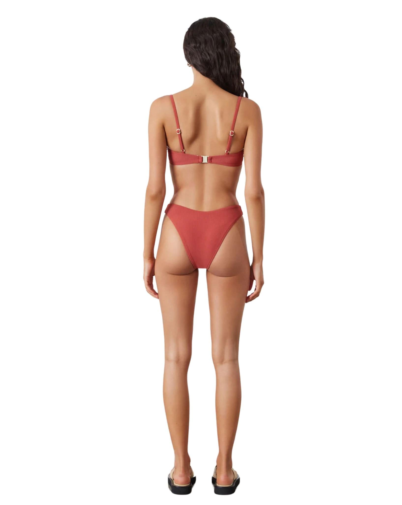 Zulu & Zephyr Womens Earth Red Textured Curve Brief