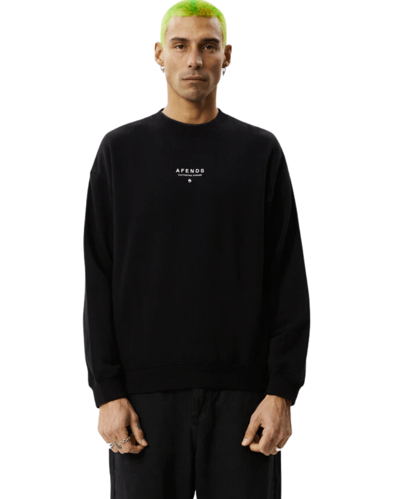 Afends Crew Space Crew Neck Black / S