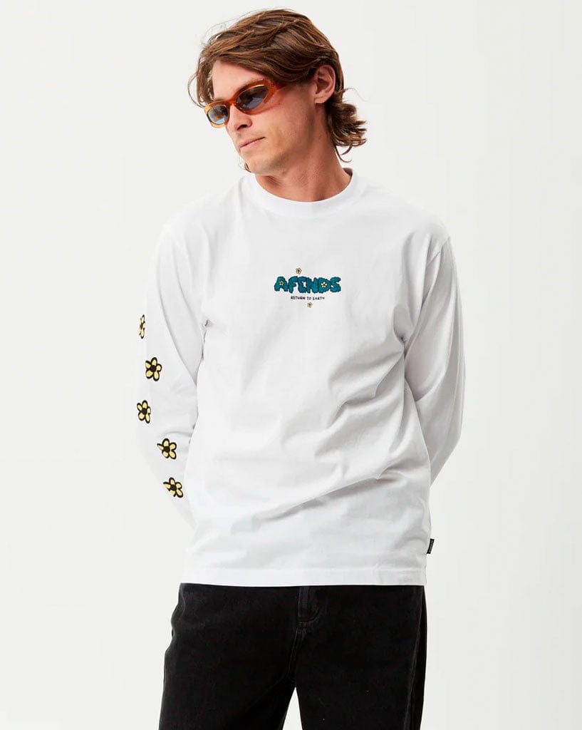 Afends Earthling - Recycled Long Sleeve Graphic Logo T-Shirt